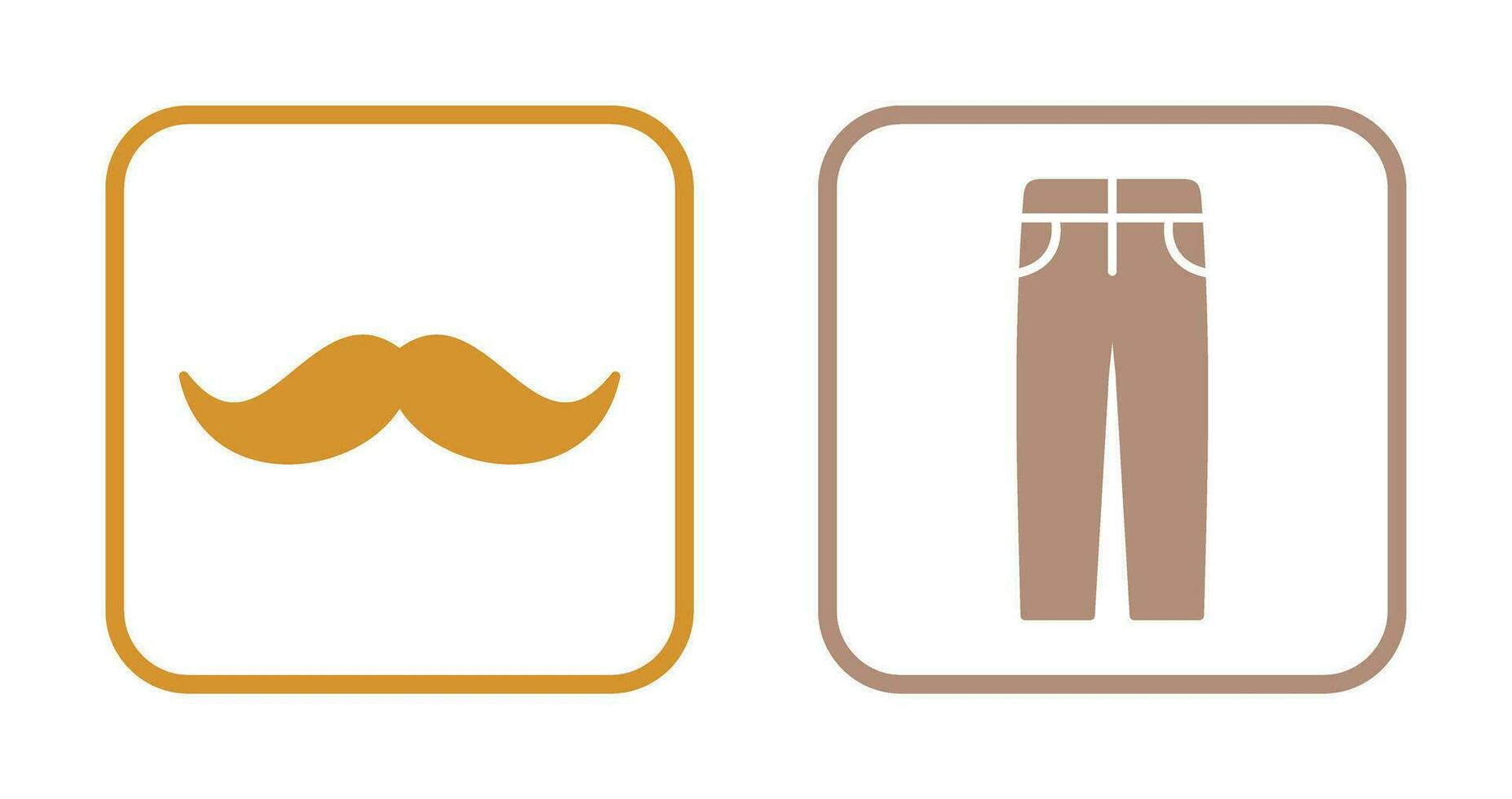 Bigote hombres pantalones icono vector