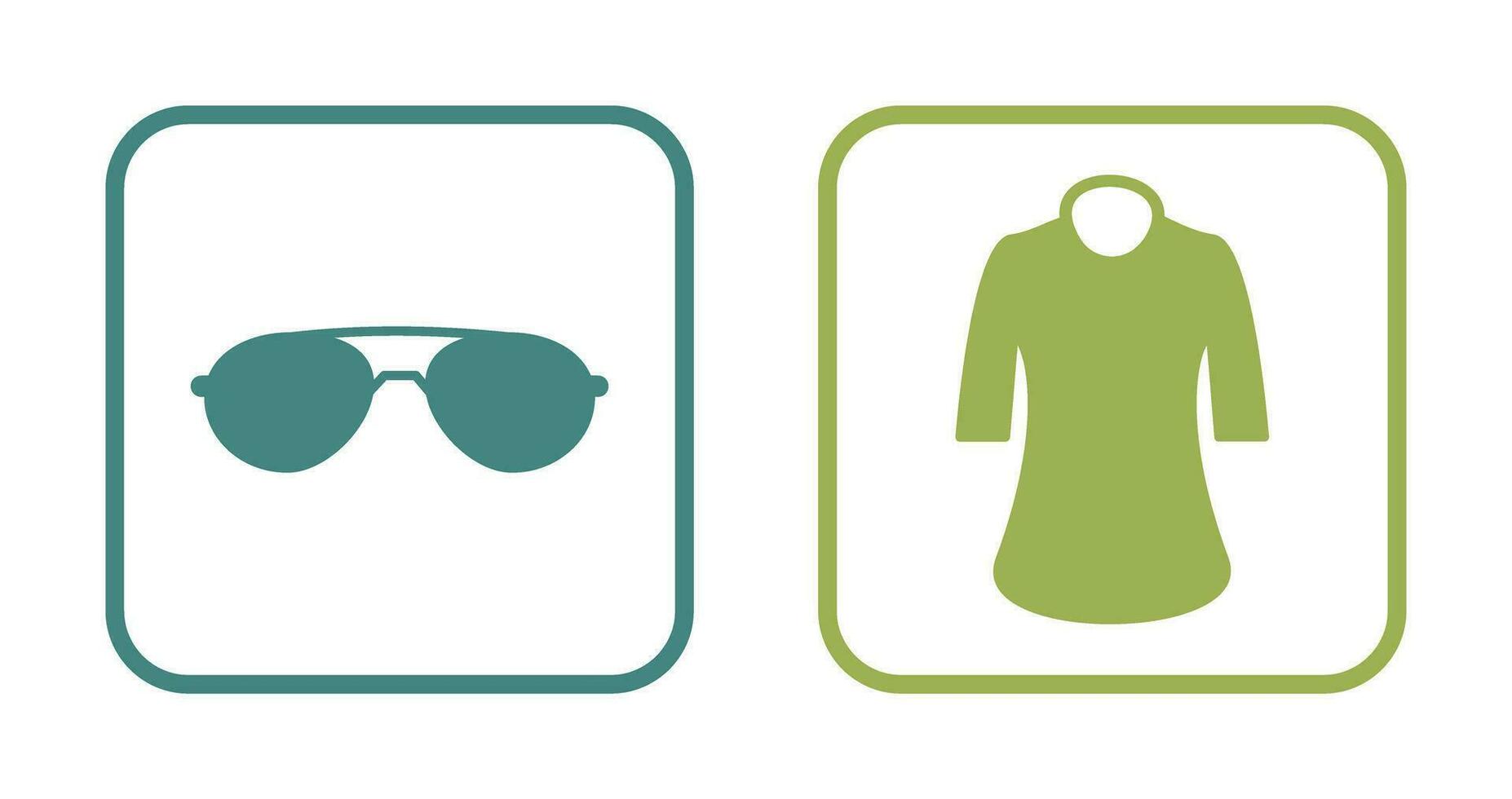 señoras camisa y Gafas de sol icono vector