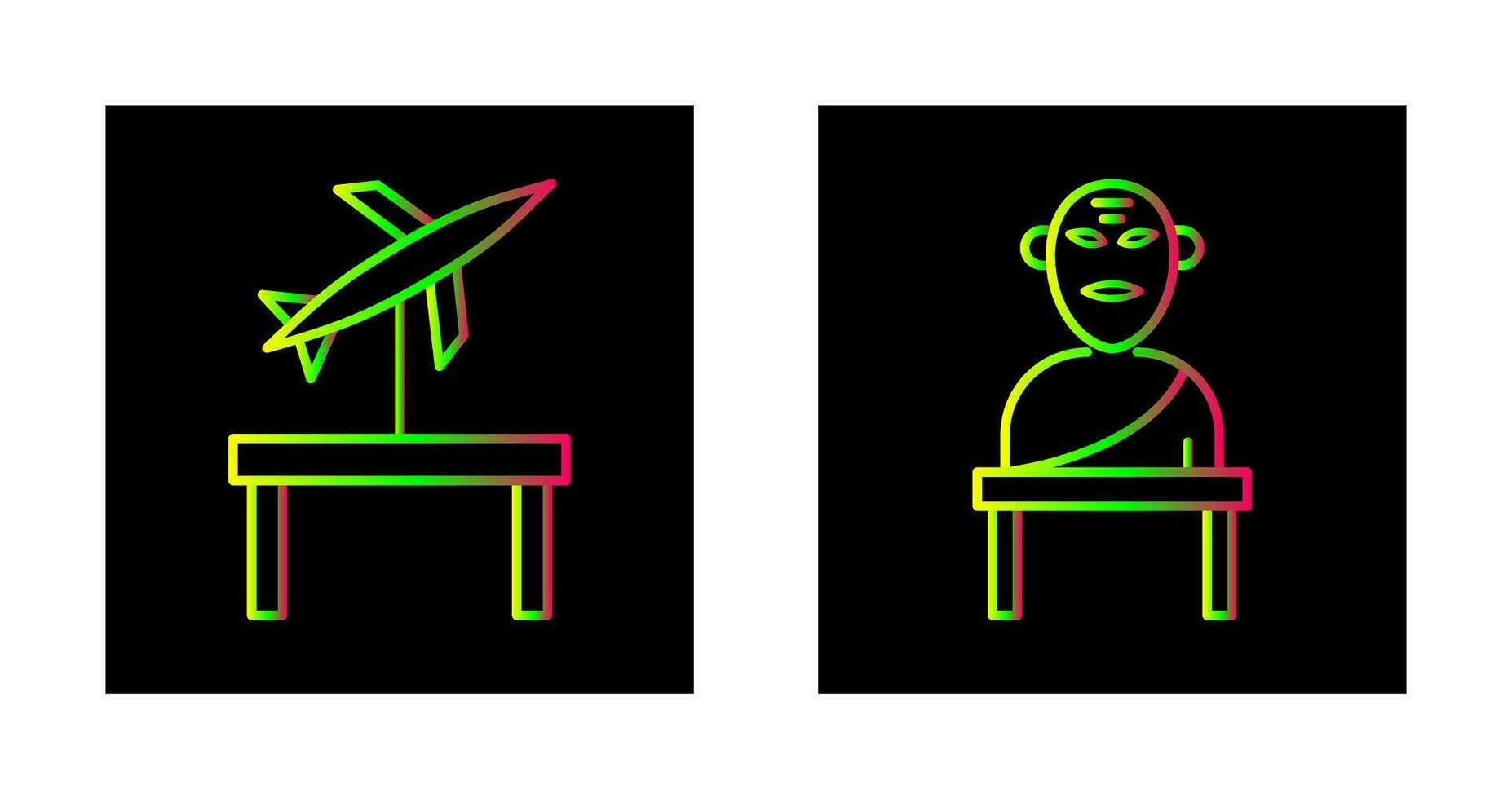 Jet Exhibit and Greek god Icon vector