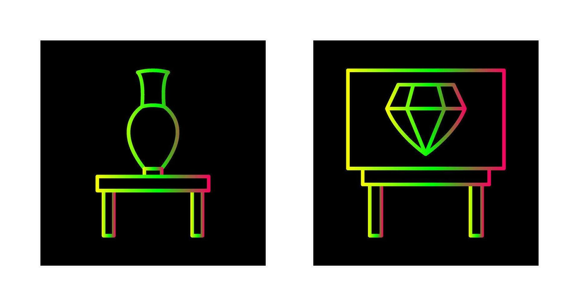 Vase Exhibit and Diamond Exhibit Icon vector