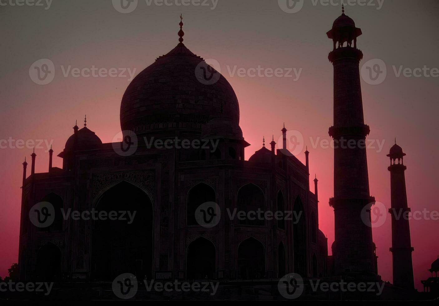 Taj Mahal, pink sunrise photo