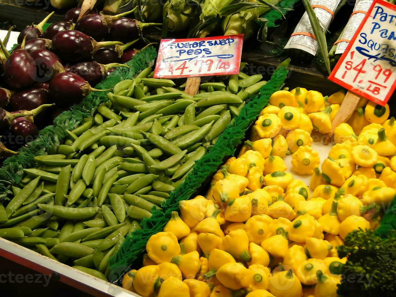 Fresh vegetables on display photo