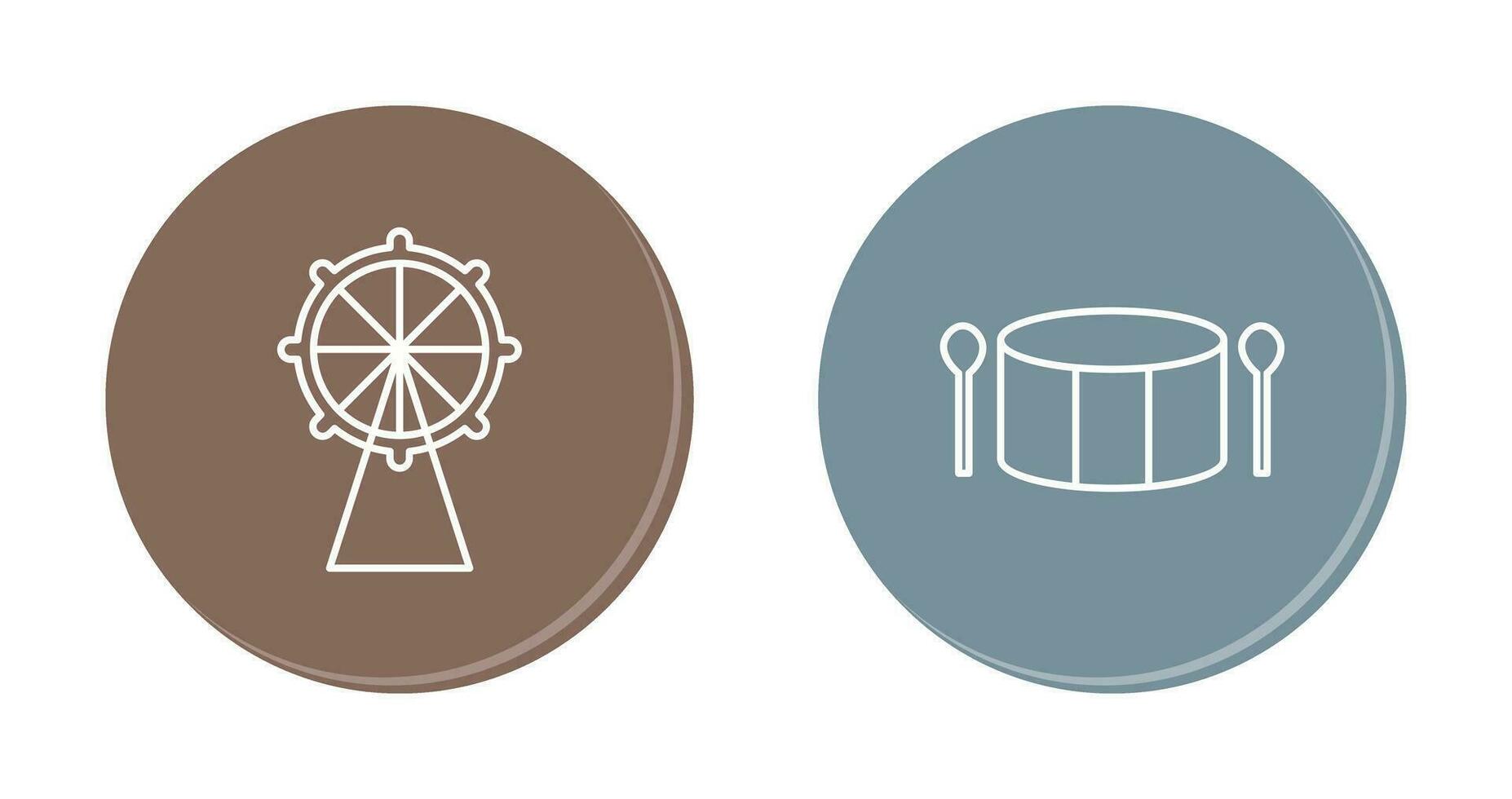 Ferris Wheel and Drum Icon vector