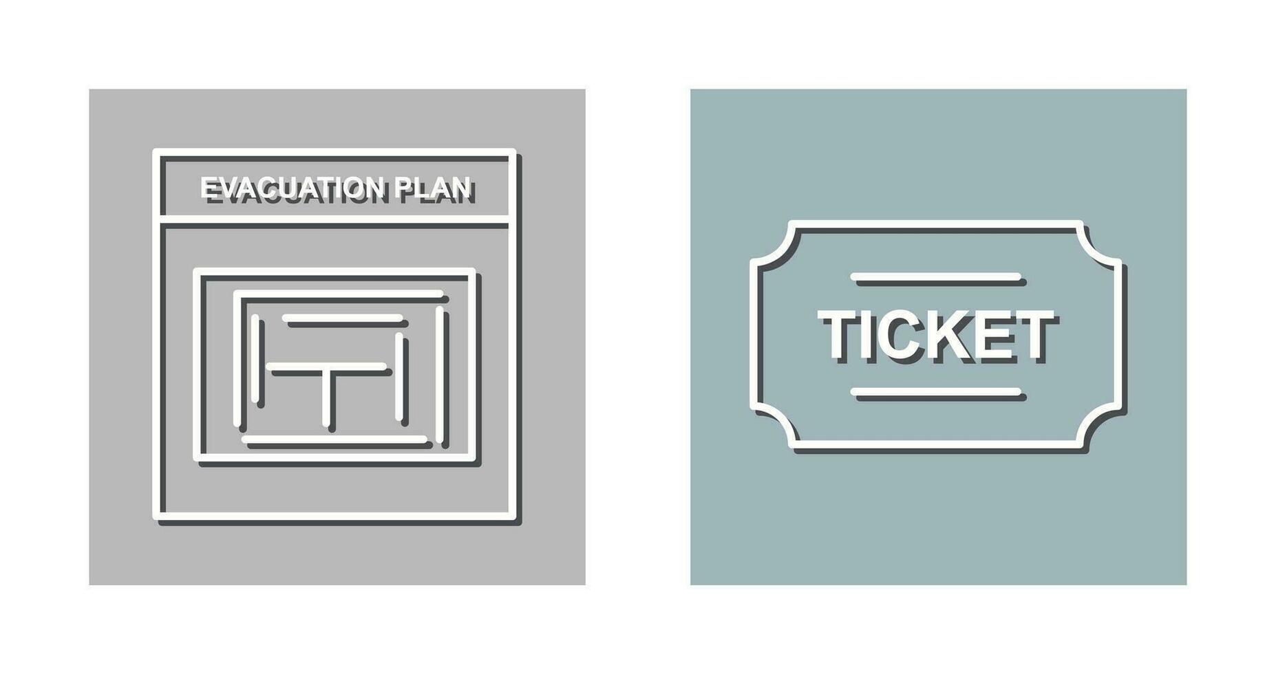 Evacuation Plan and Tickets Icon vector
