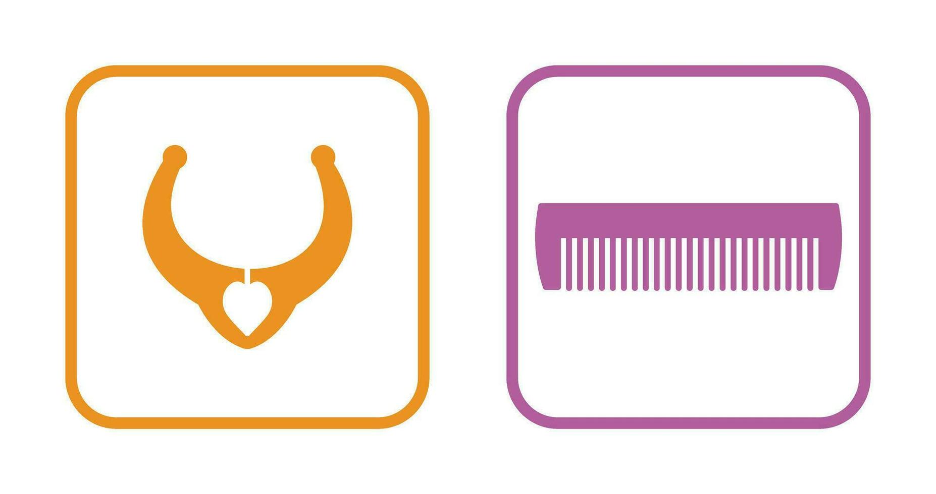 Necklace and Comb Icon vector