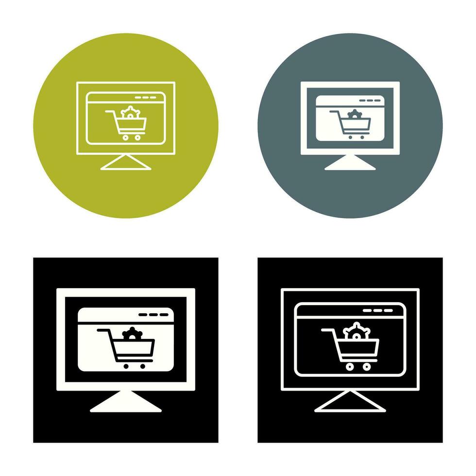 icono de vector de configuración de comercio electrónico