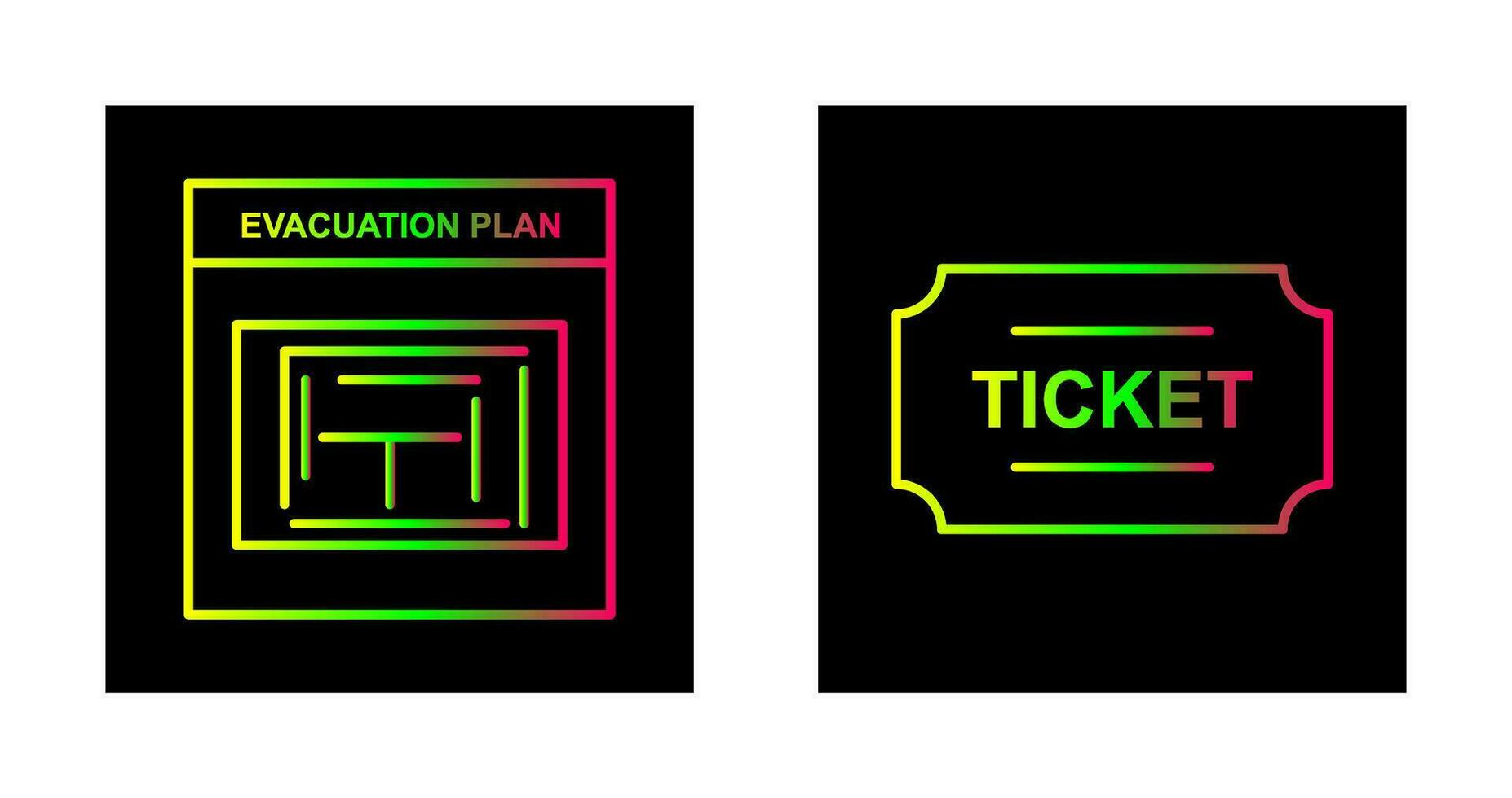 Evacuation Plan and Tickets Icon vector