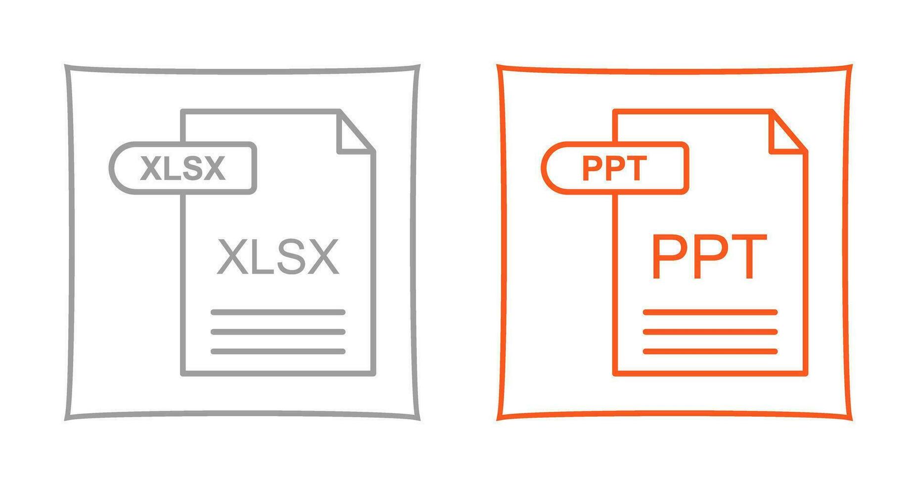 XLSX and PPT Icon vector