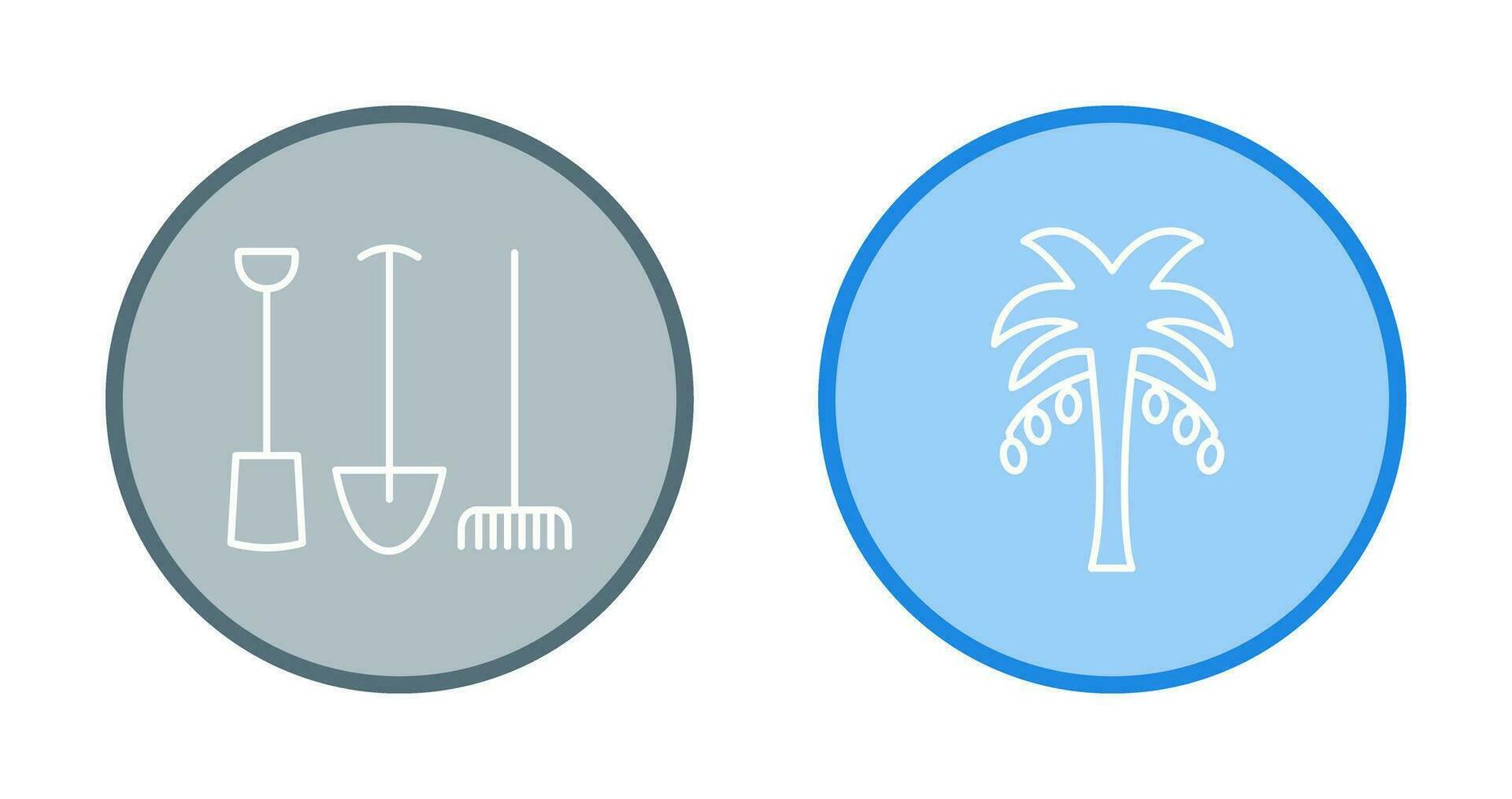 Gardening Tools and Palm tree Icon vector