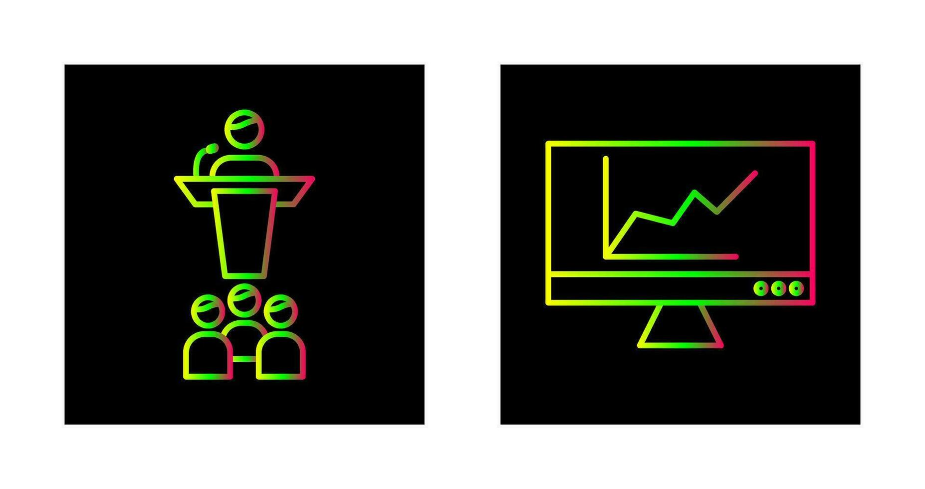 Online Graph and Seminar Icon vector