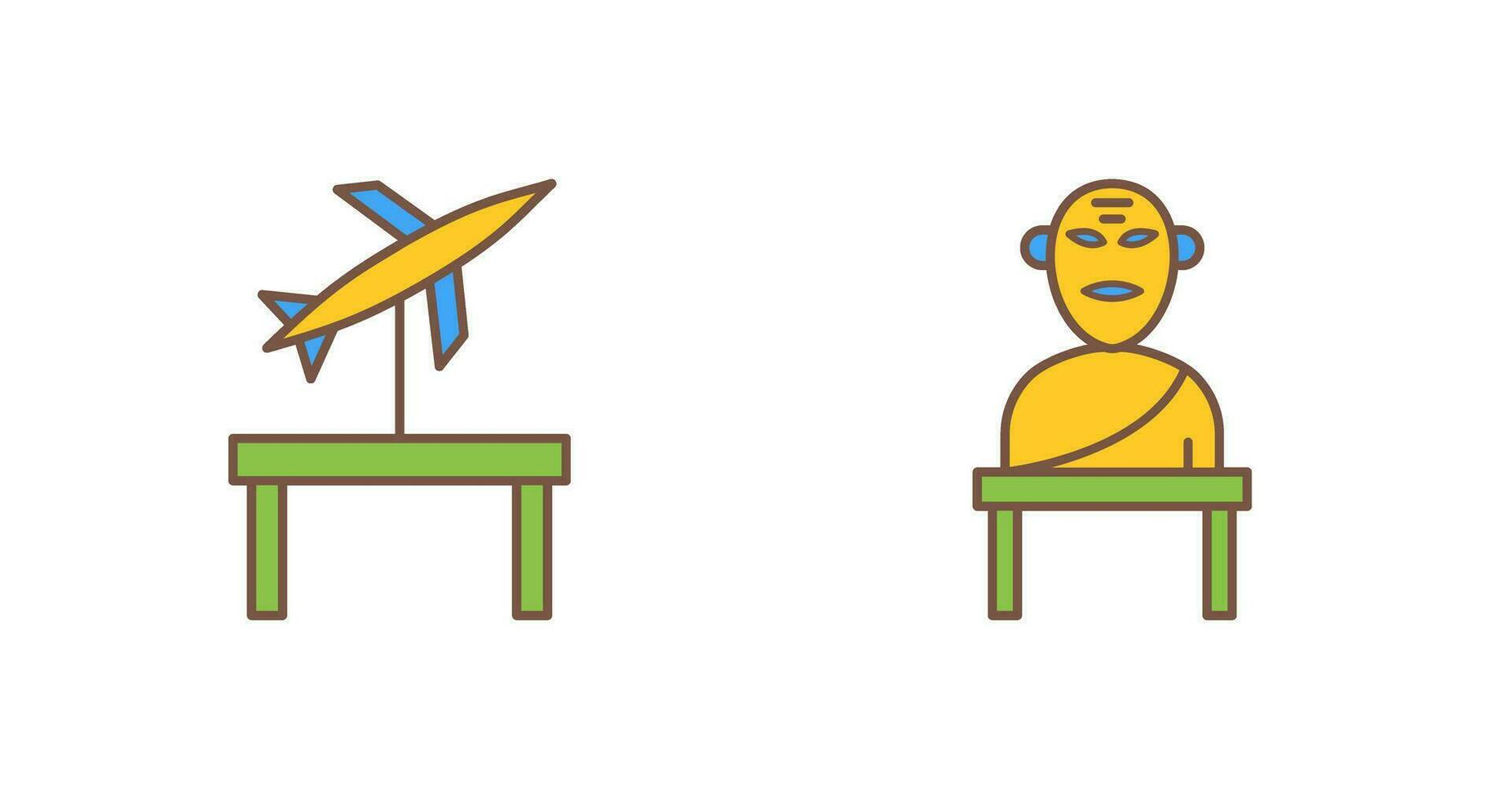 Jet Exhibit and Greek god Icon vector