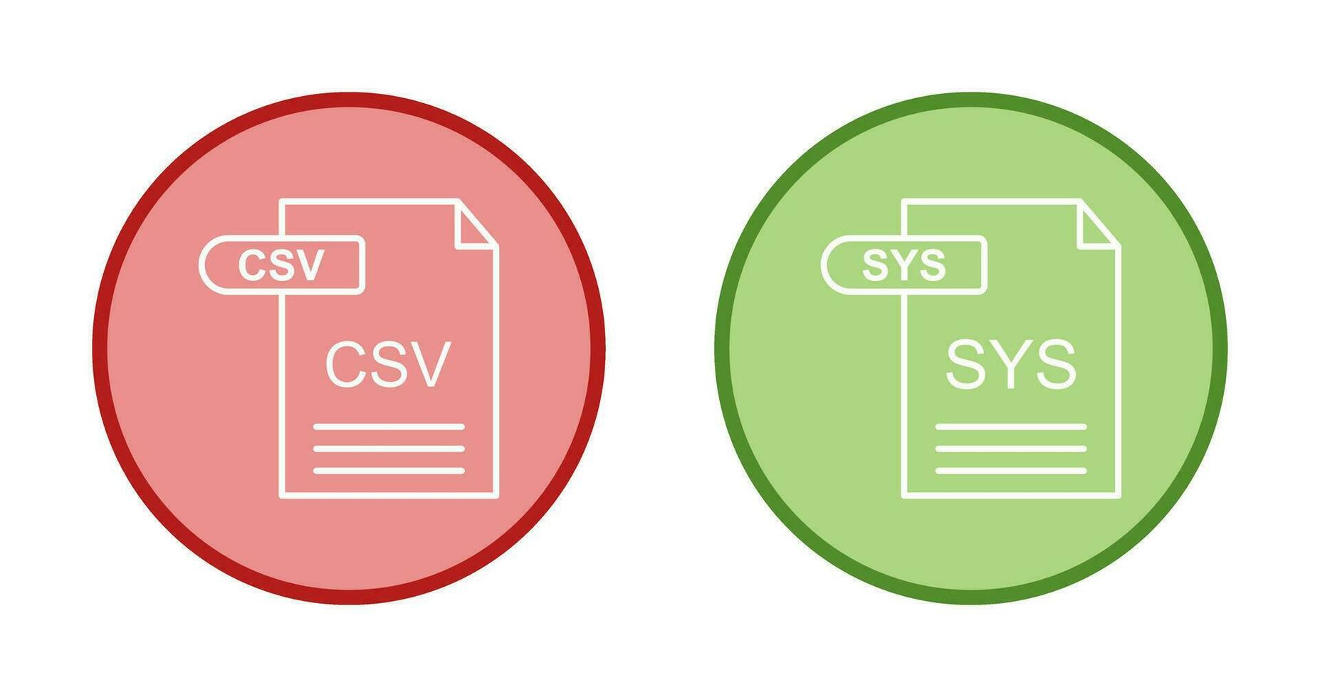 CSV and SYS Icon vector