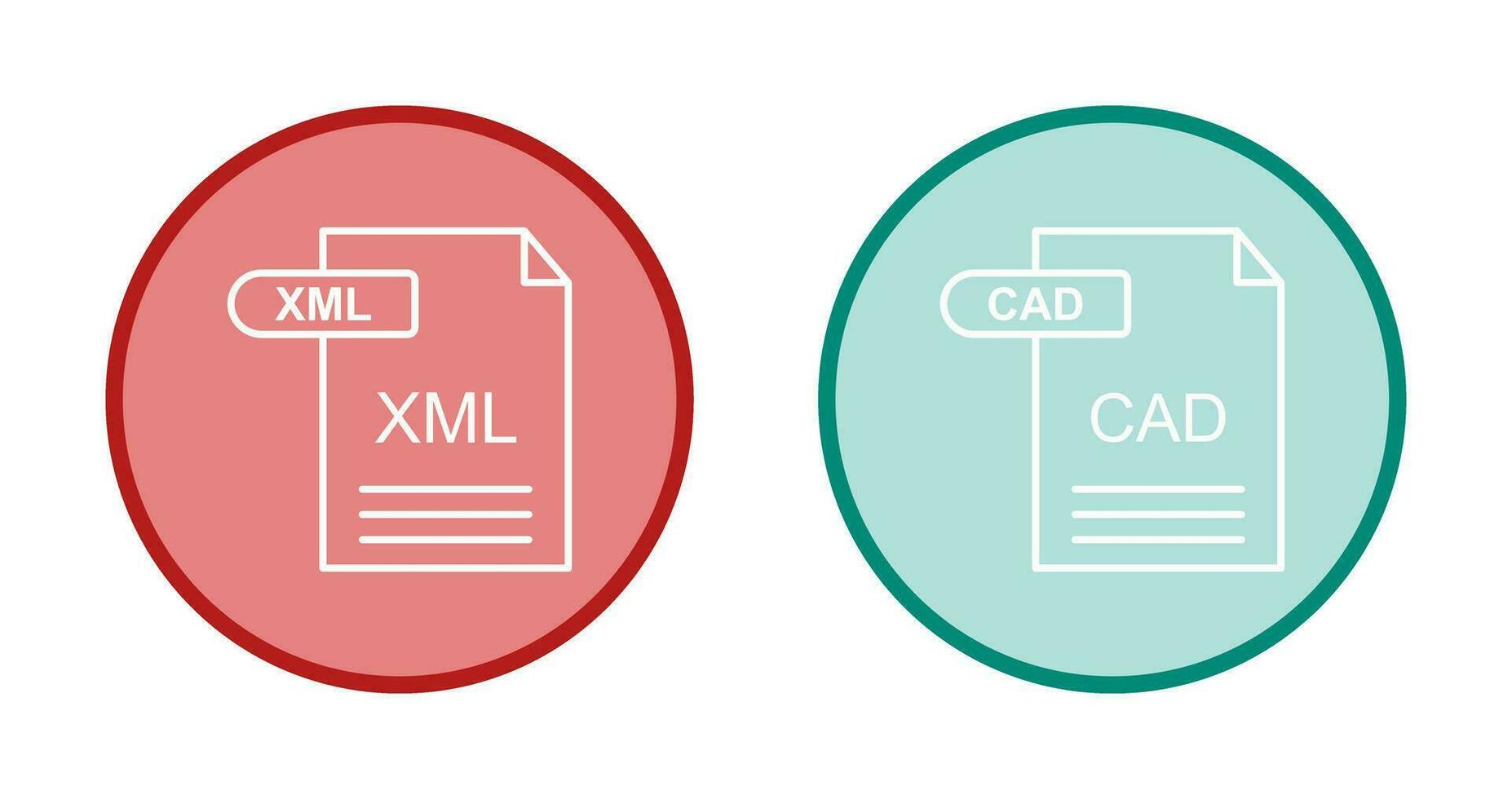 XML and CAD Icon vector