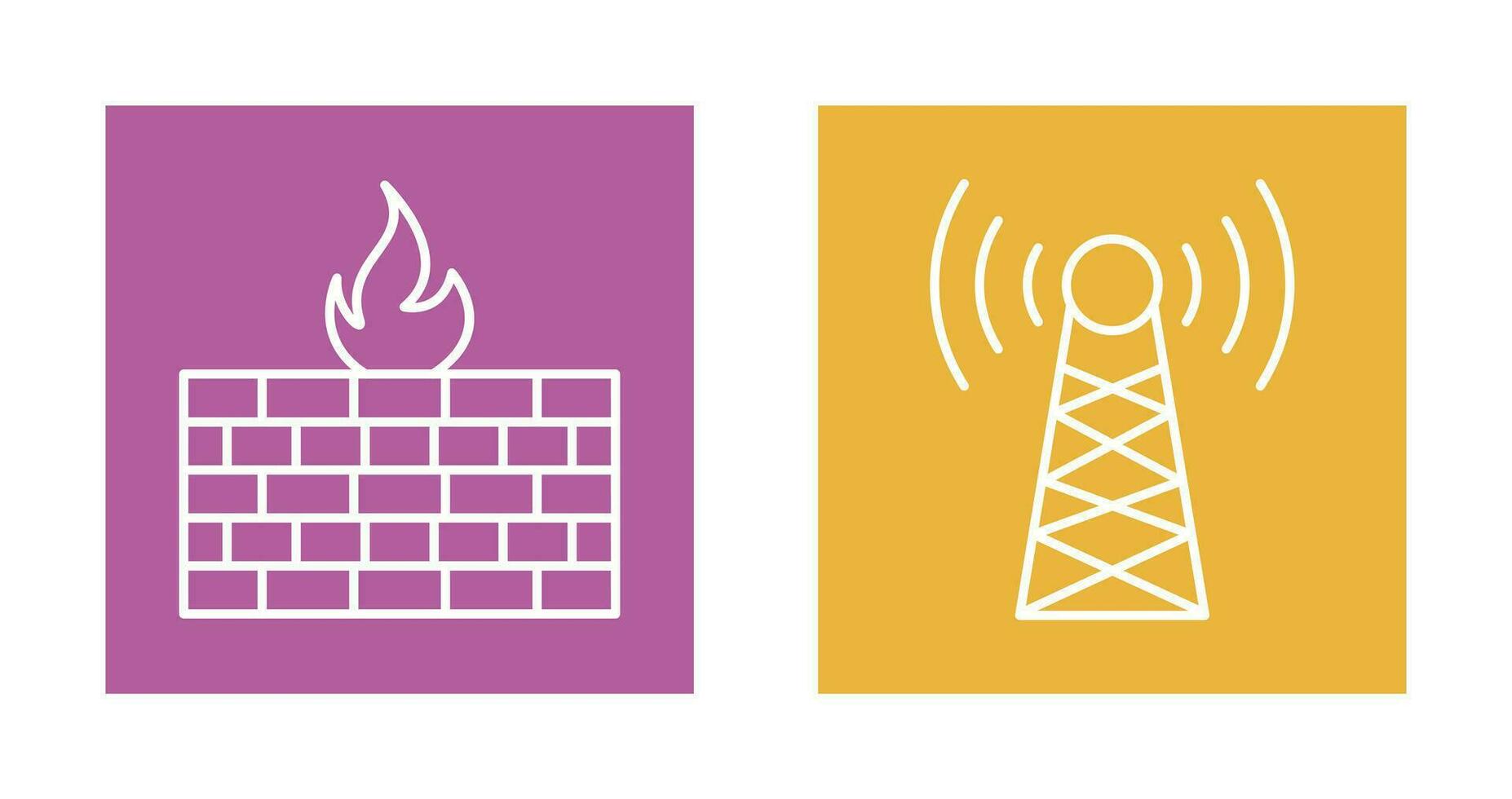 Firewall and Tower Icon vector