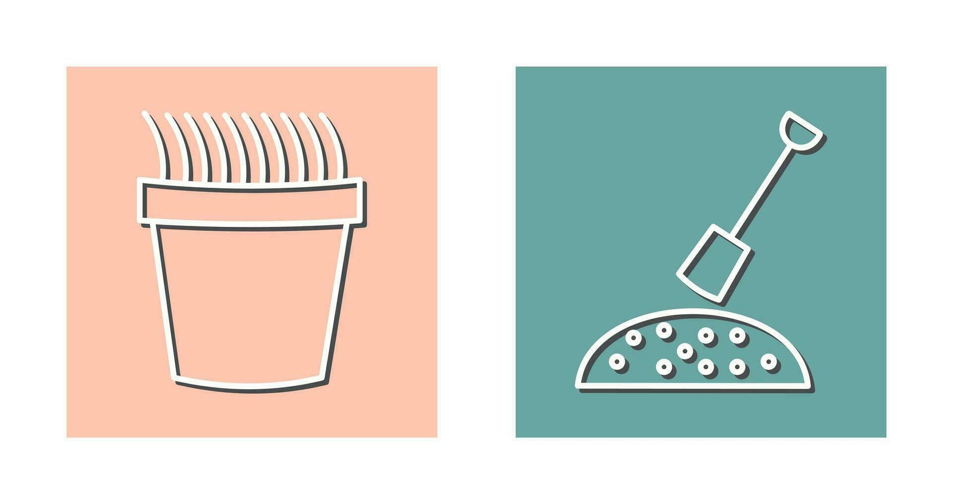 Gress Pot and Gardening Icon vector