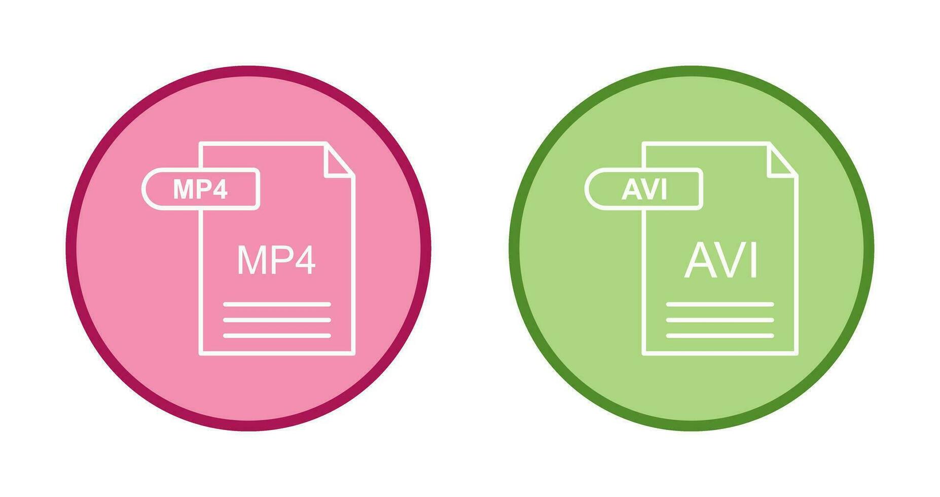 MP4 and AVI  Icon vector