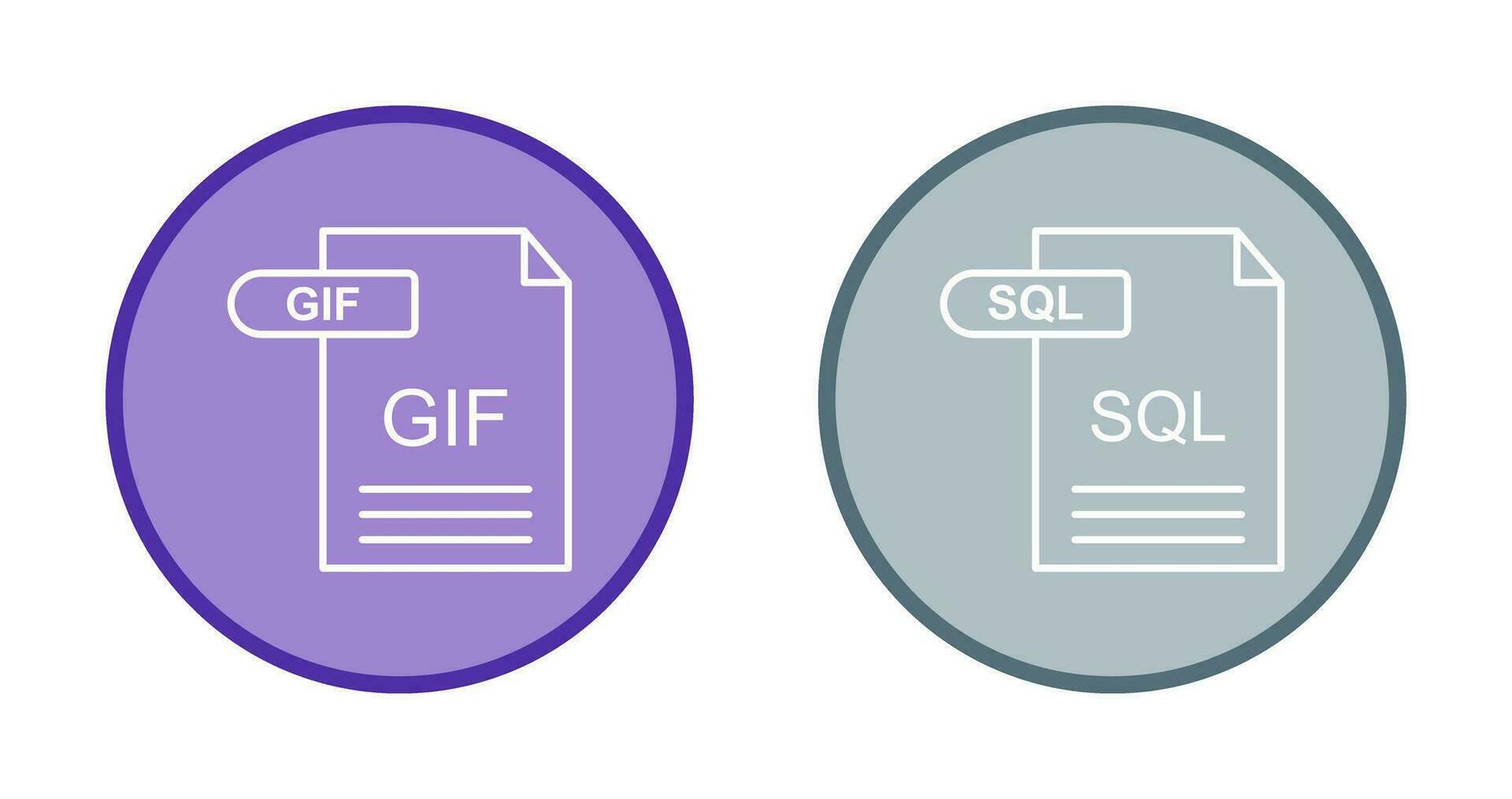 GIF and SQL Icon vector