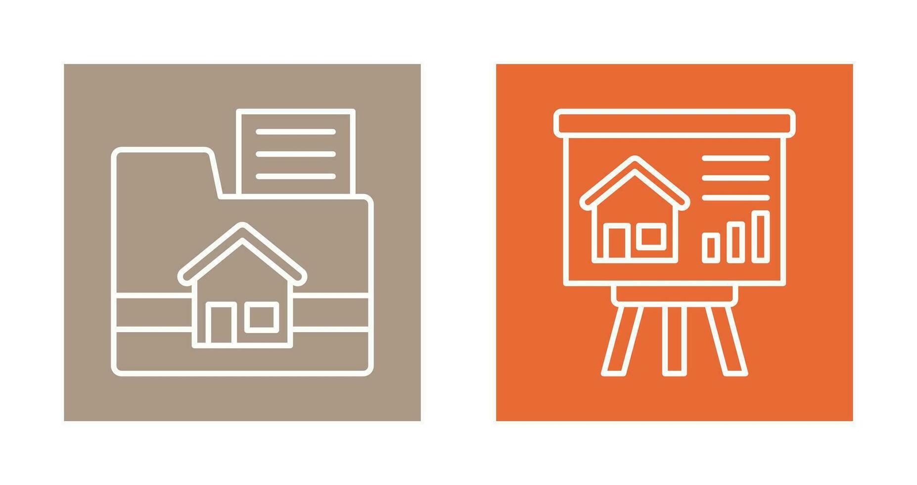 Folder and Presentation Icon vector