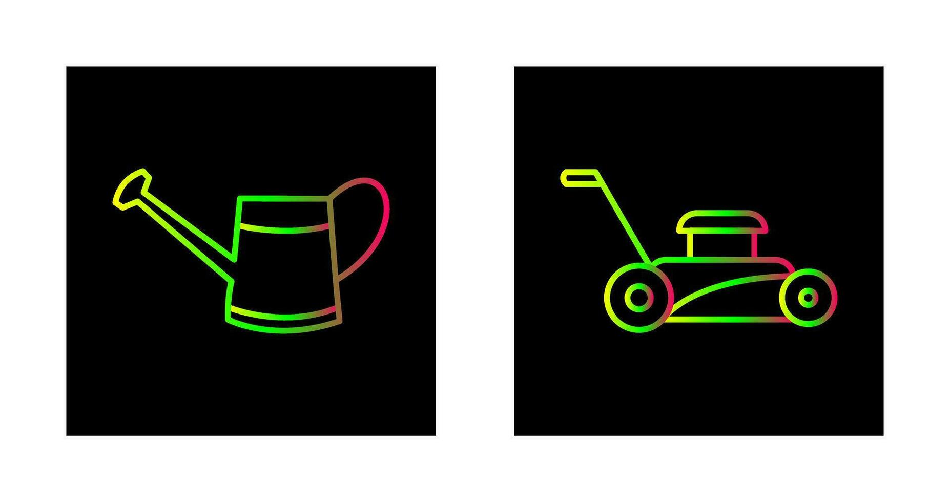 Watering tool and Lawn Mower Icon vector