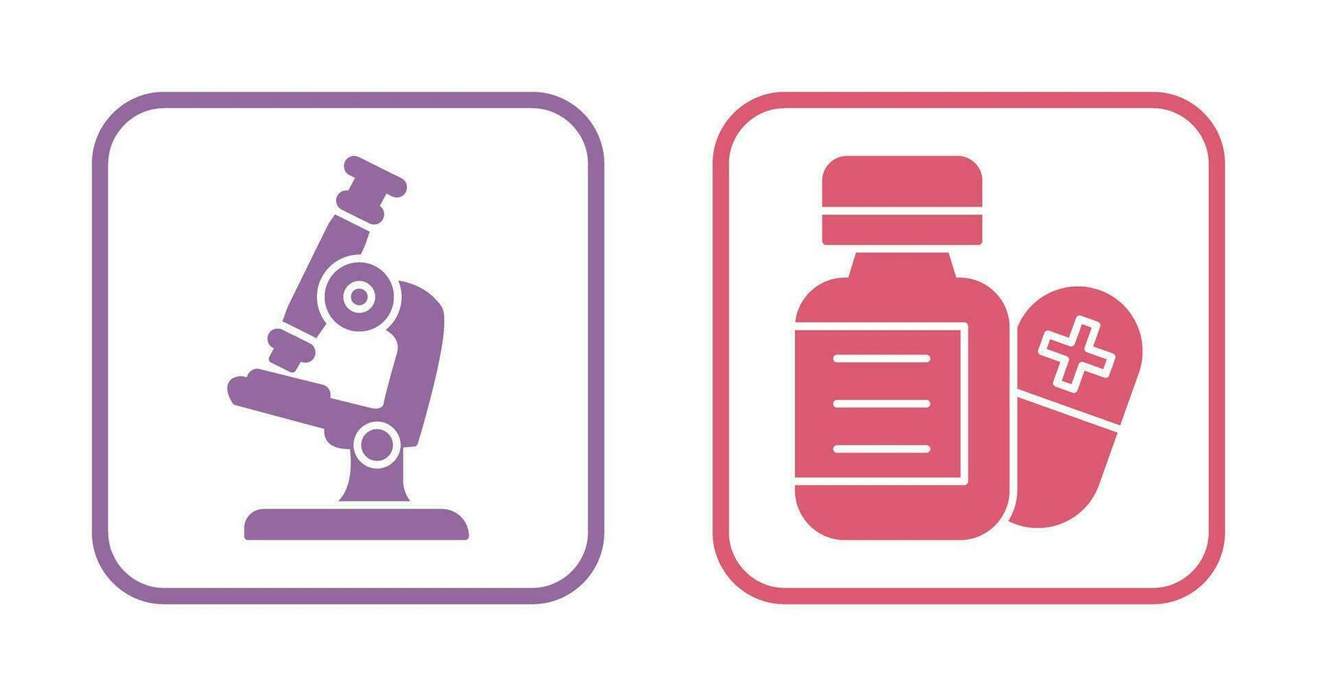 Microscope and Pill Icon vector