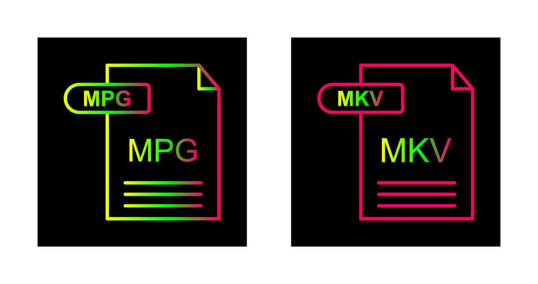 MPG and MKV Icon vector