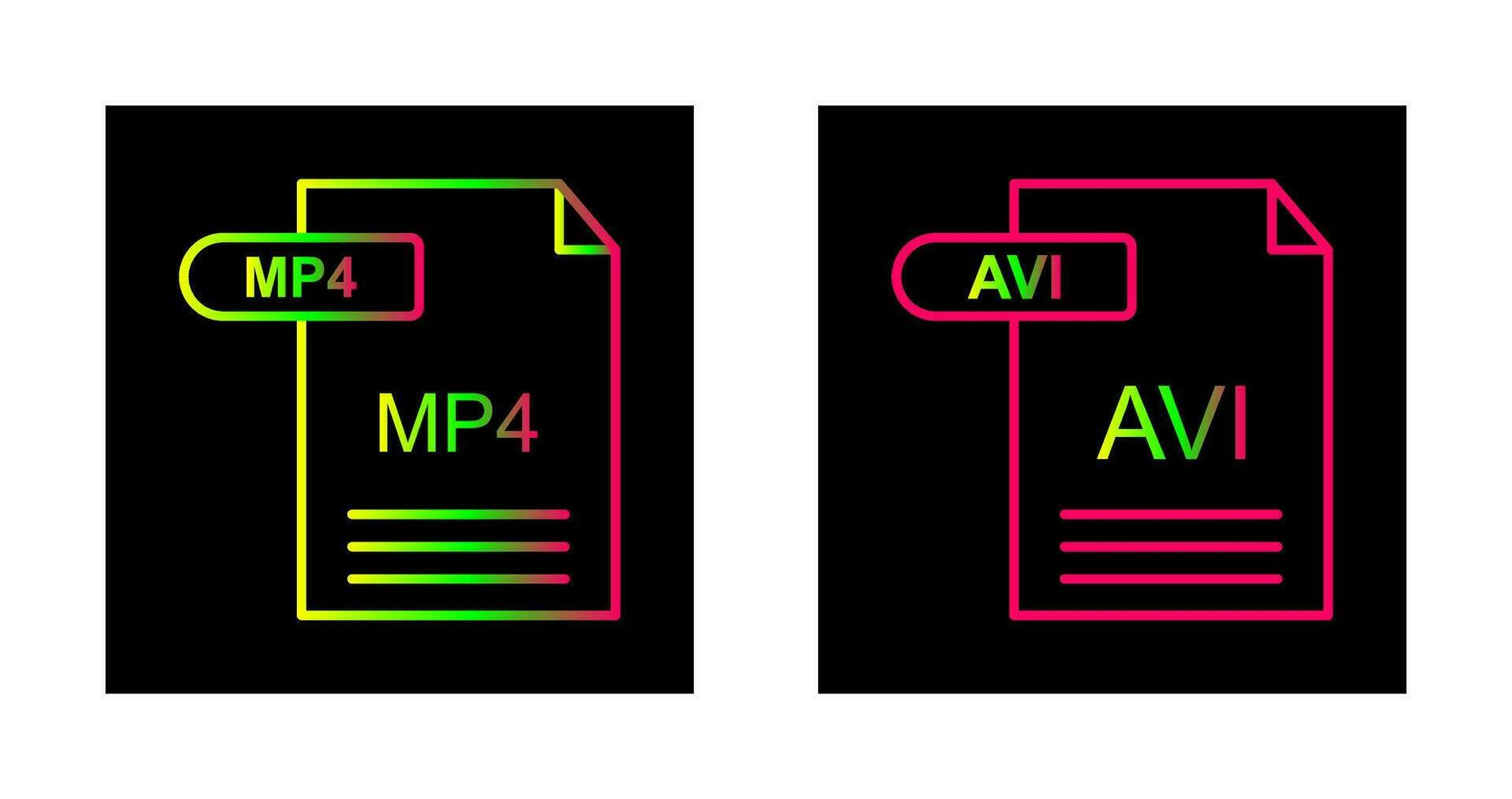 mp4 y avi icono vector