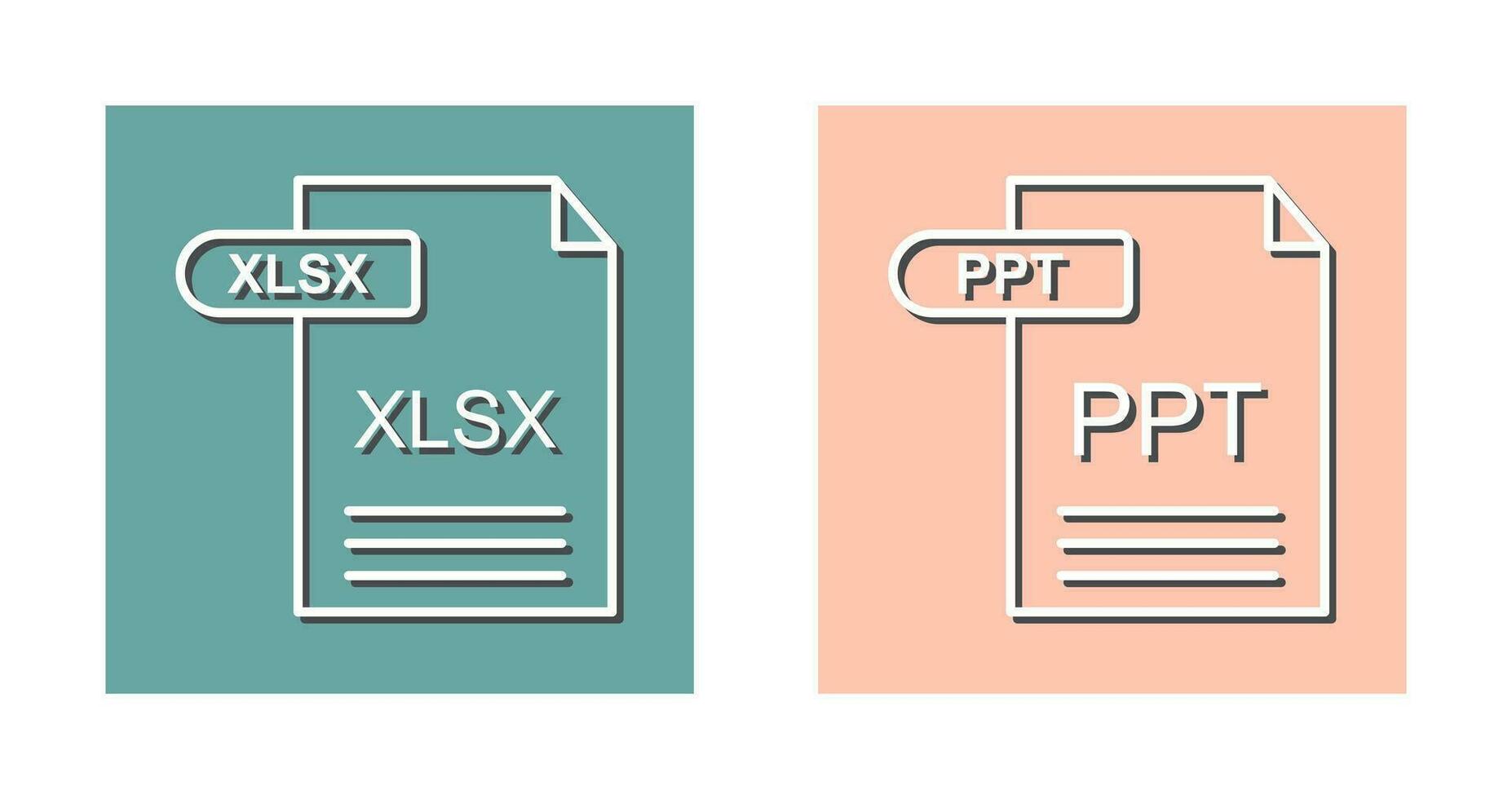 XLSX and PPT Icon vector