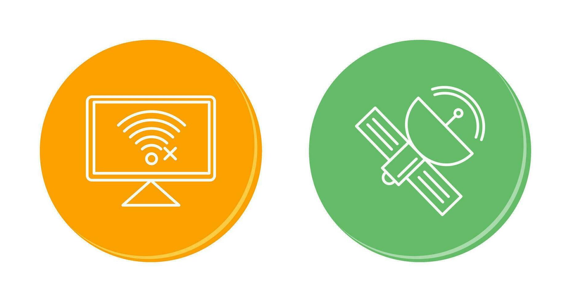Disconnected Network and Satellite Icon vector