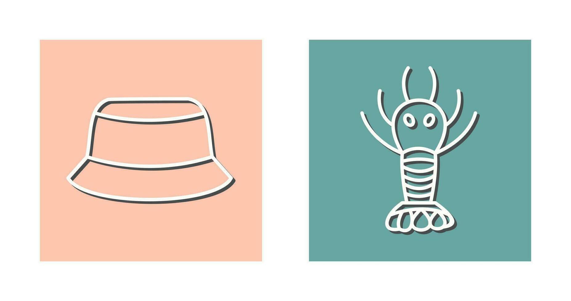 Men Hat and Lobster Icon vector