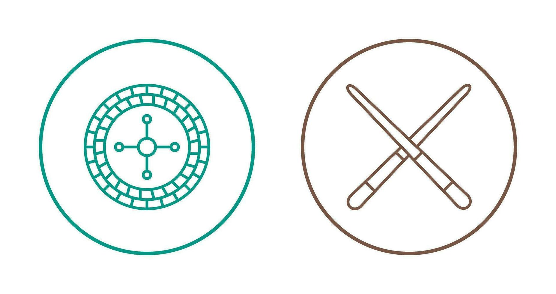 roulette and Pool cue  Icon vector