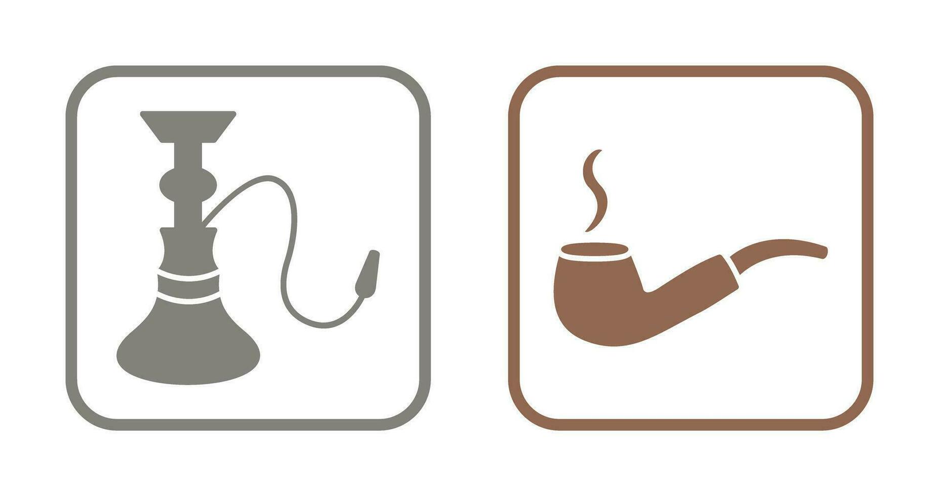 hookah and lit smoking pipe  Icon vector