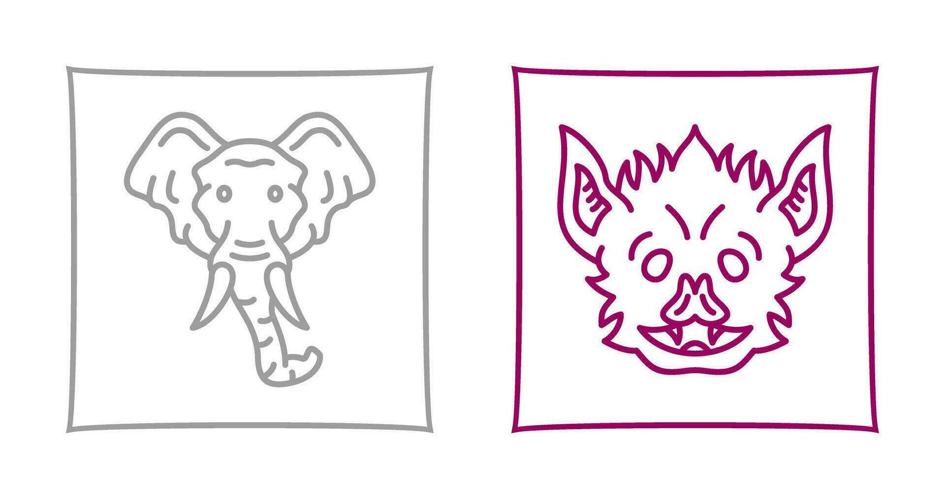 Eleplant and Bat Icon vector