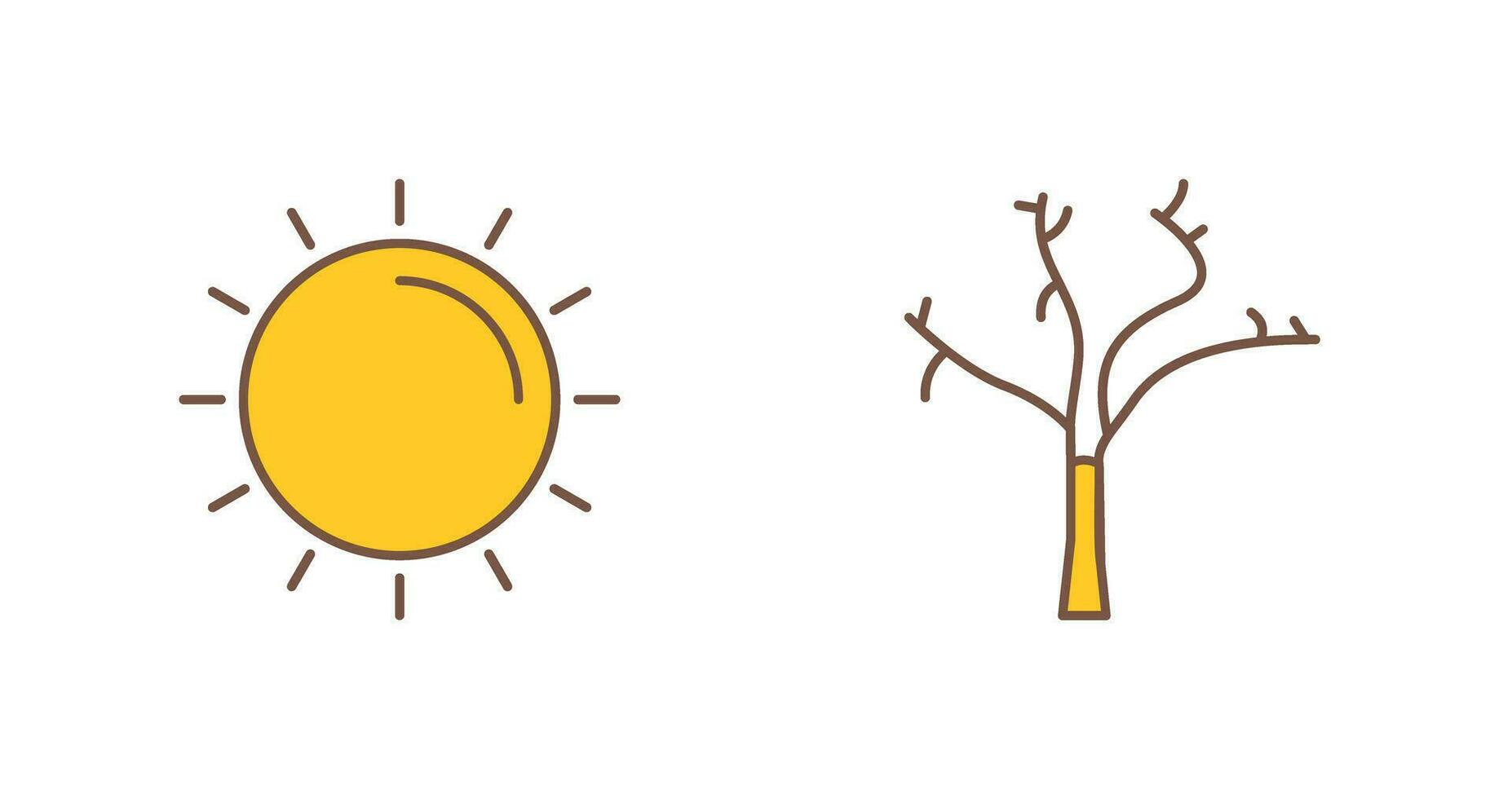Sun and Tree Icon vector