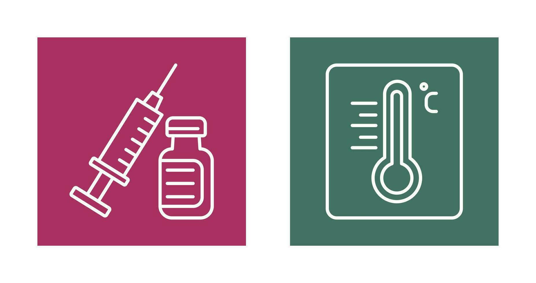 Syringe and Thermoimeter Icon vector