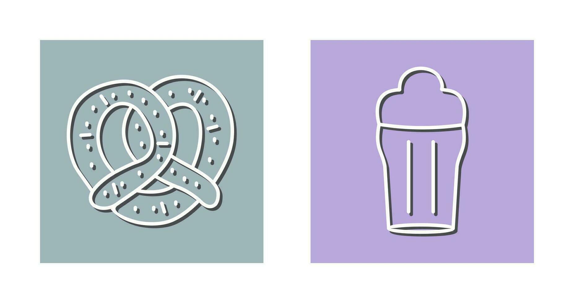 Pretzel and Pint of Beer Icon vector