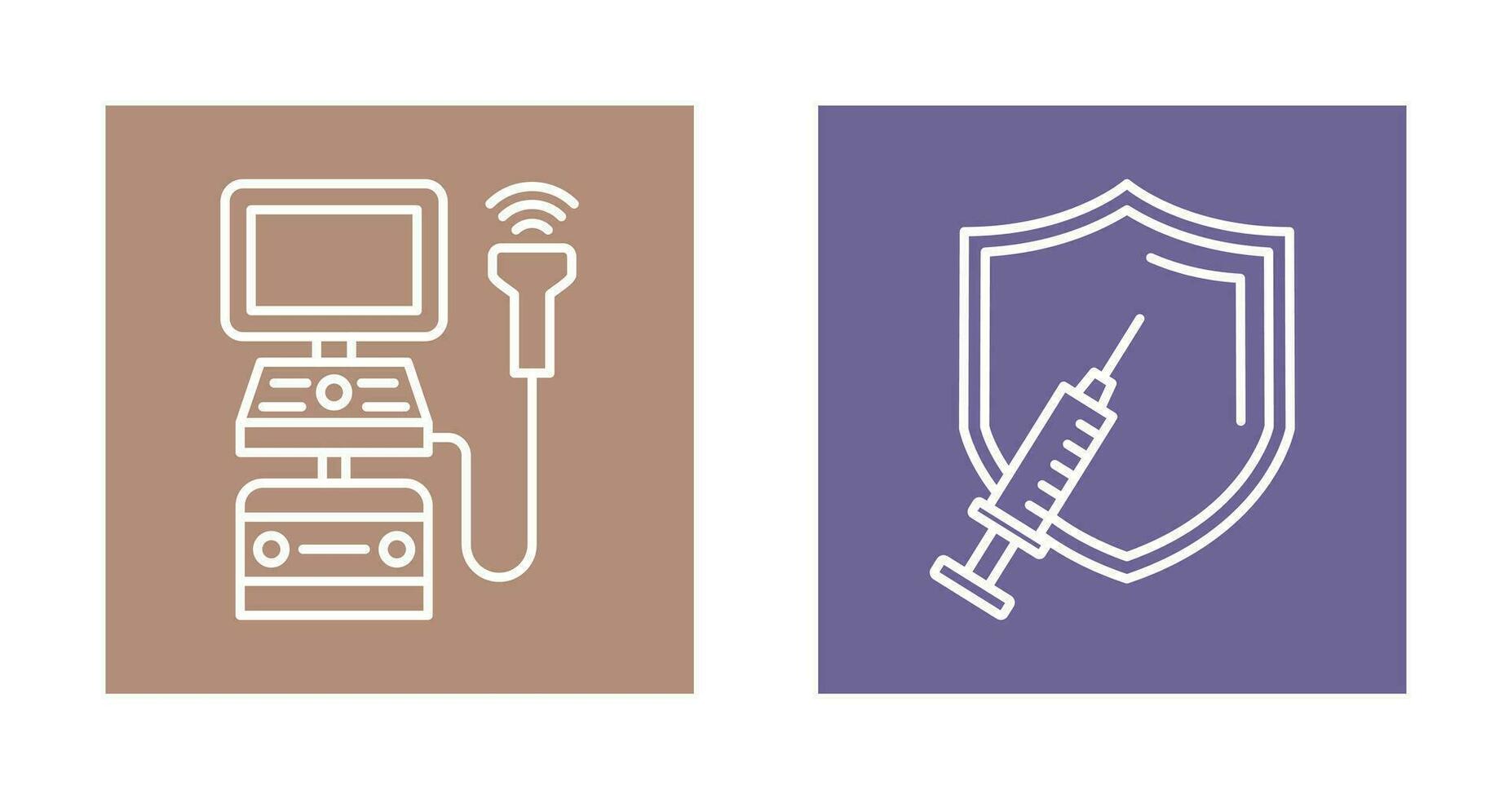 Ultrasound Machine and Vaccination Icon vector