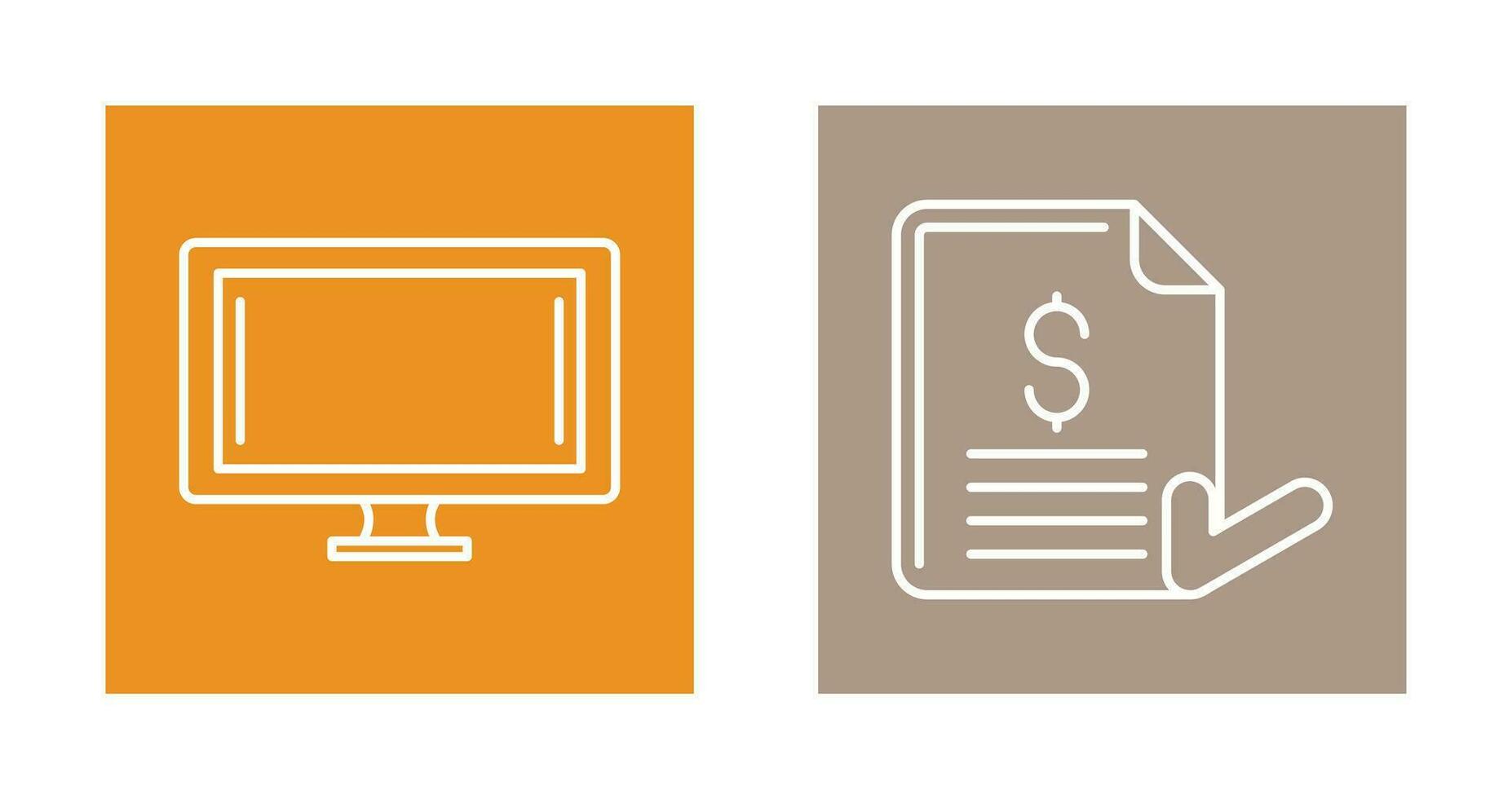 Monitor and Invoice Icon vector