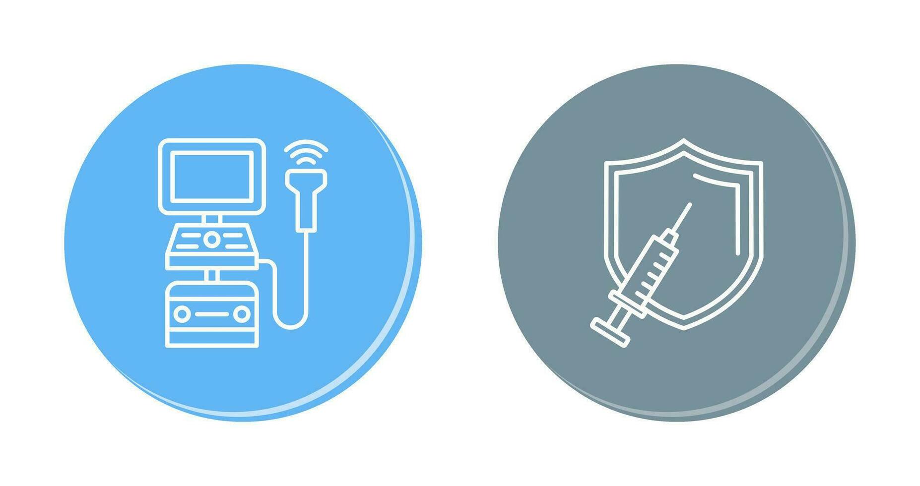Ultrasound Machine and Vaccination Icon vector