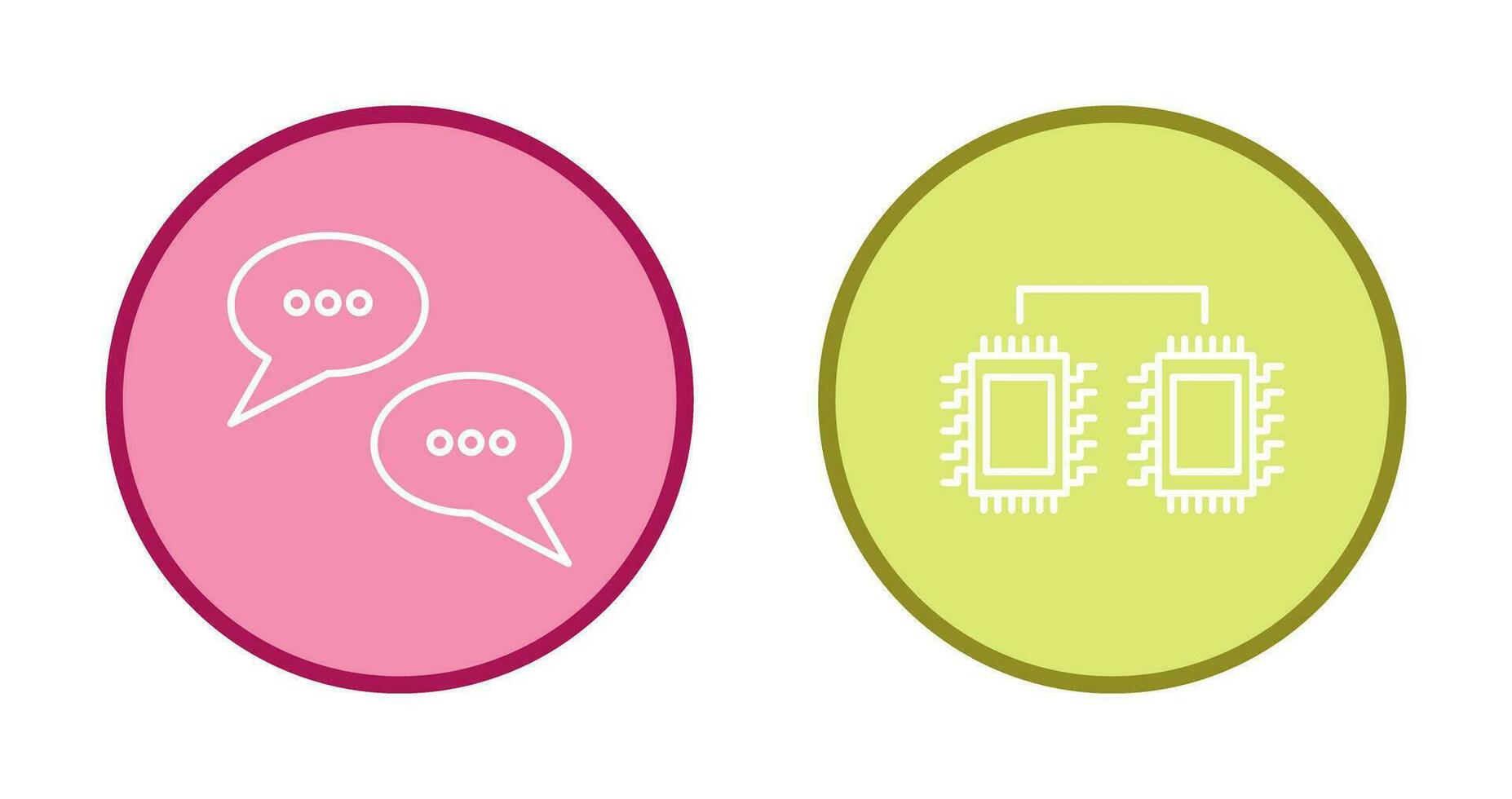 Conversation Bubbles and Processors Connected Icon vector