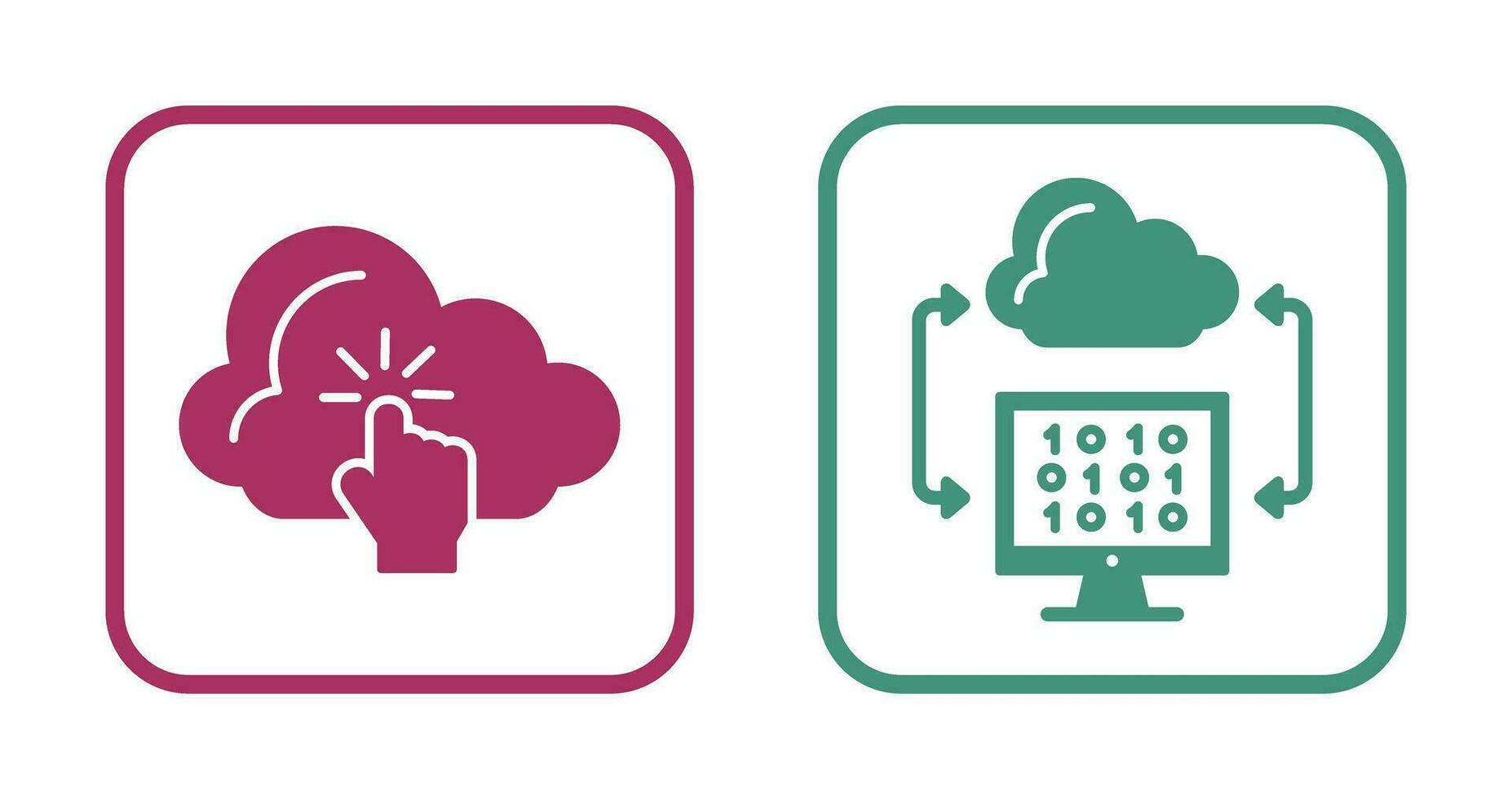 nube informática y nube codificación icono vector