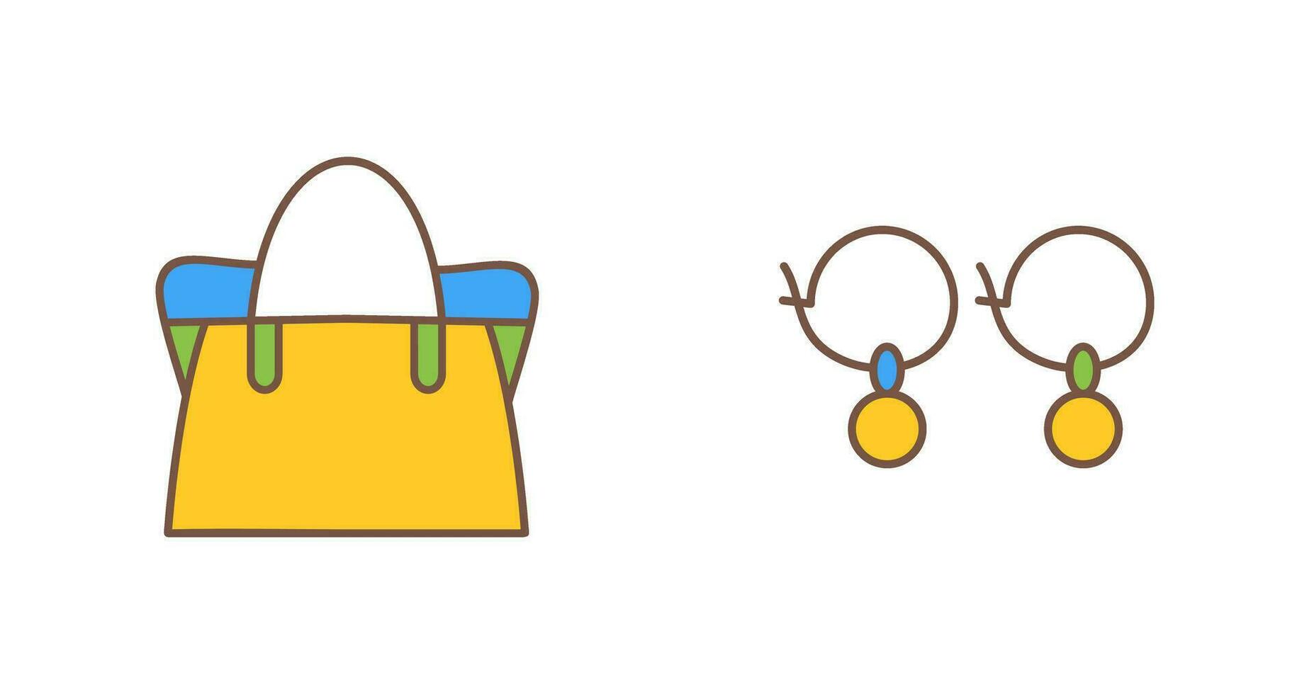 Bag and Earrings Icon vector