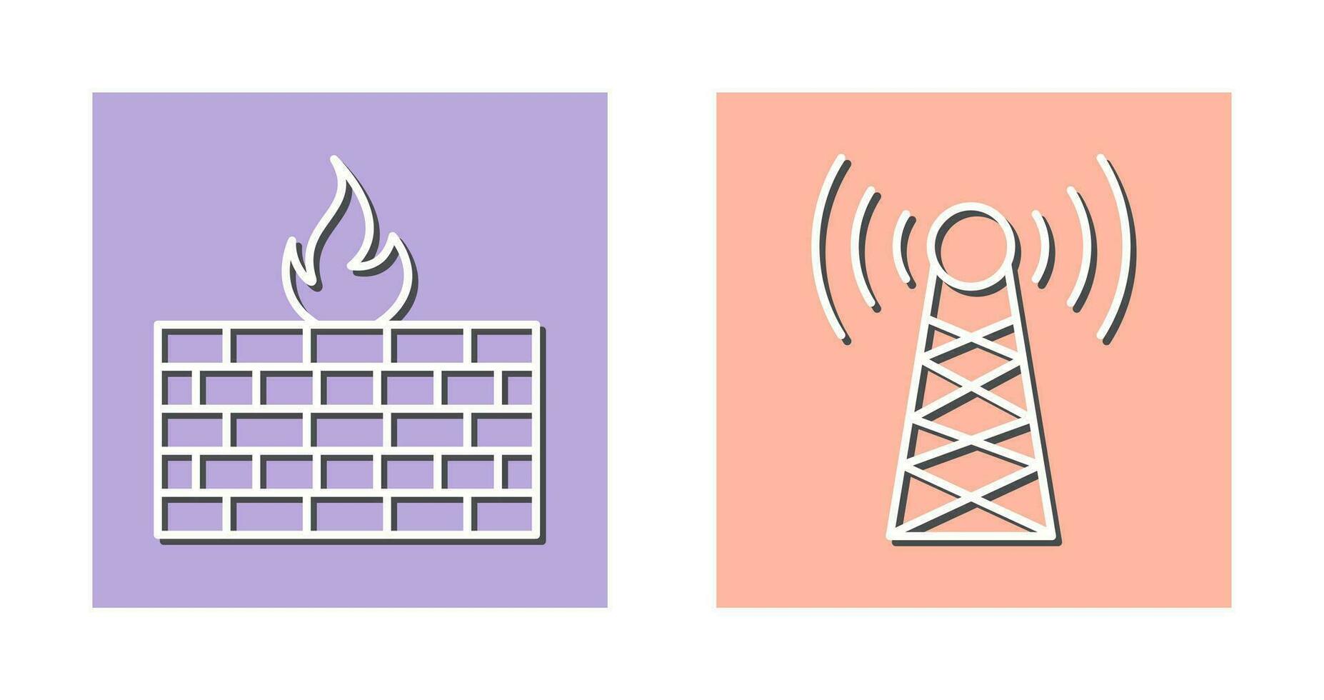 Firewall and Tower Icon vector