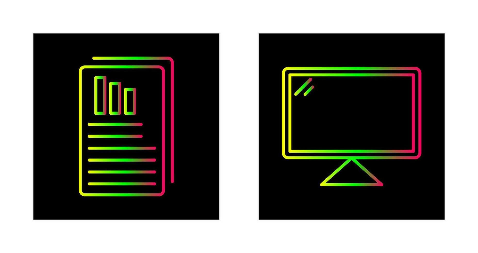 Reports and Computer Icon vector