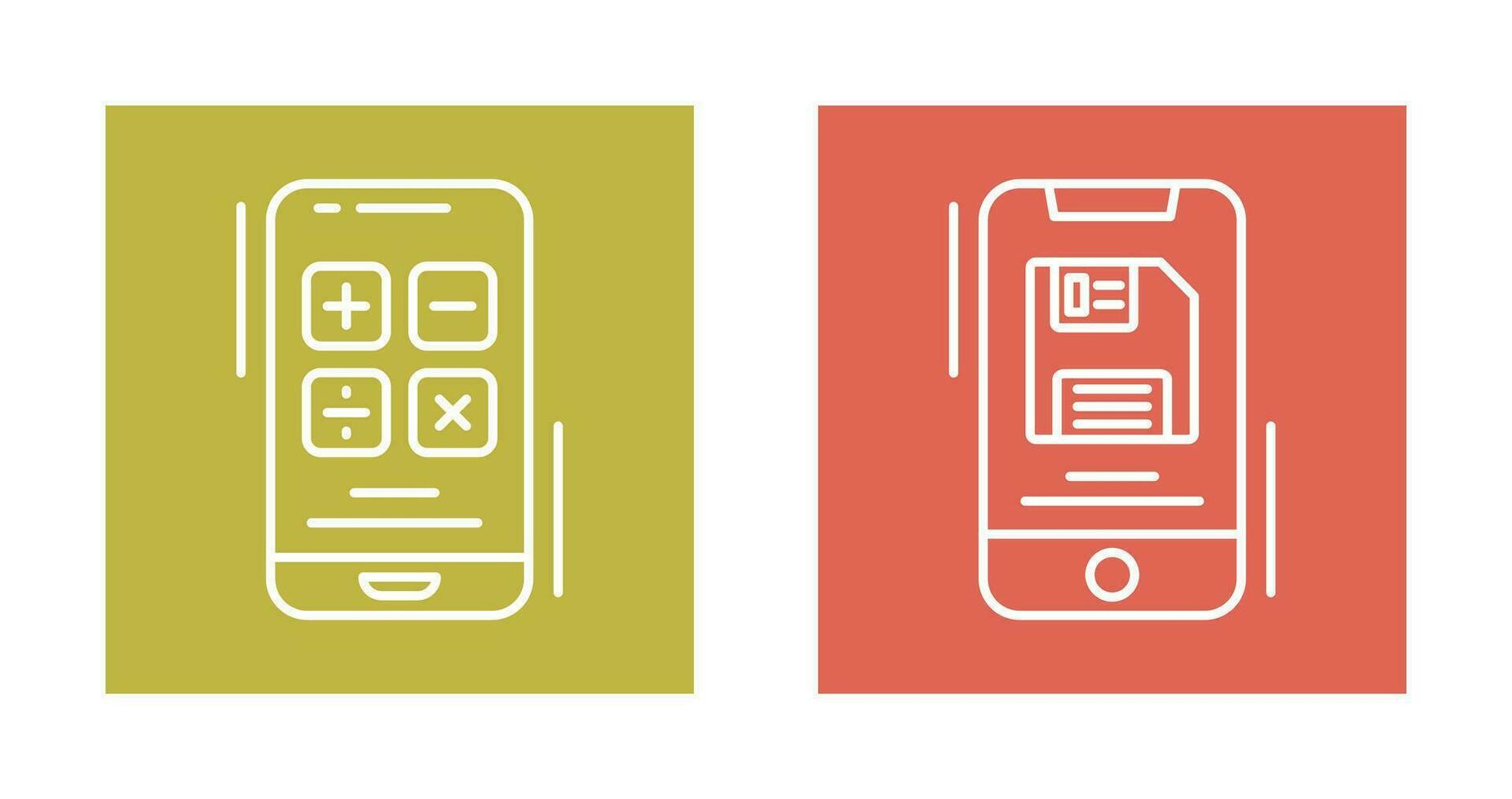 Calculator and Backup file Icon vector