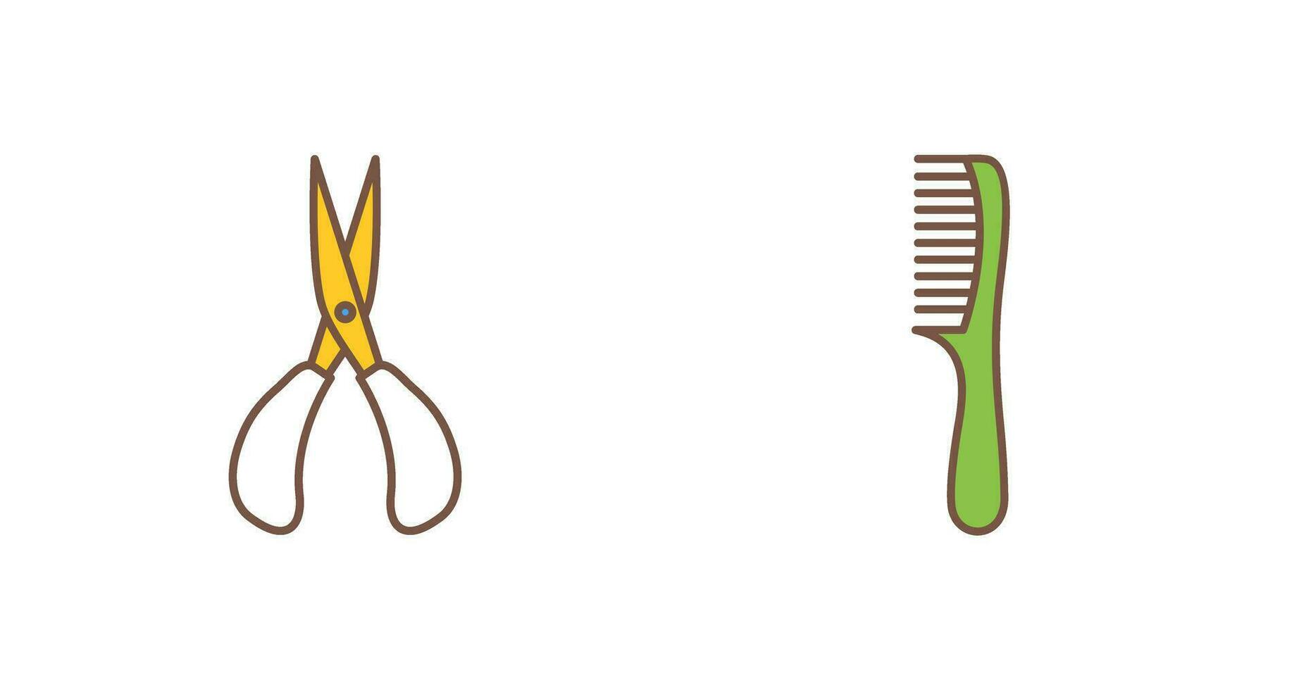 Scissor and Comb Icon vector