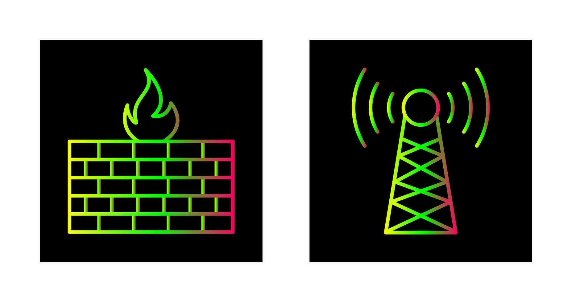 cortafuegos y torre icono vector