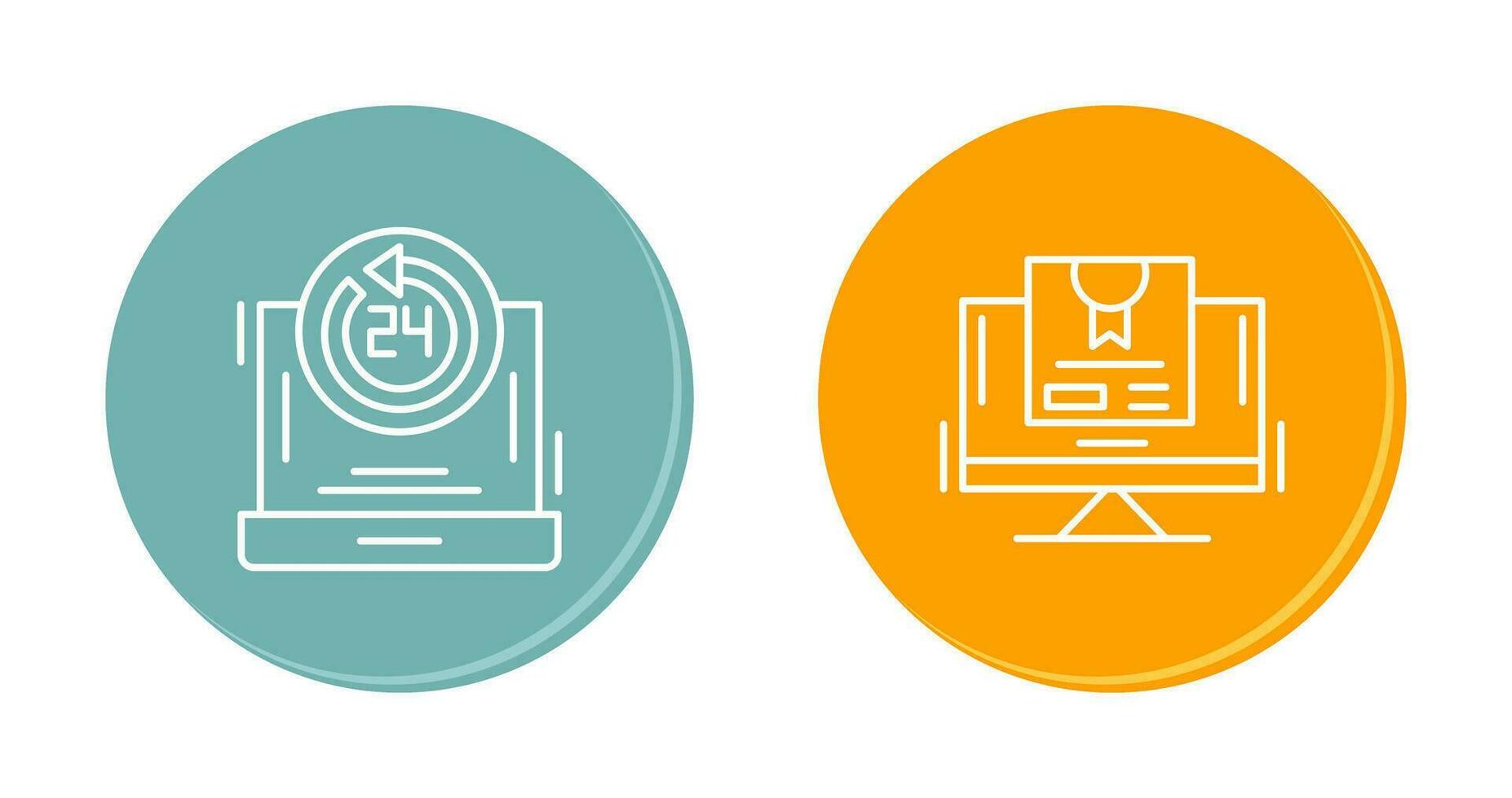 24h Support and New Lable Icon vector