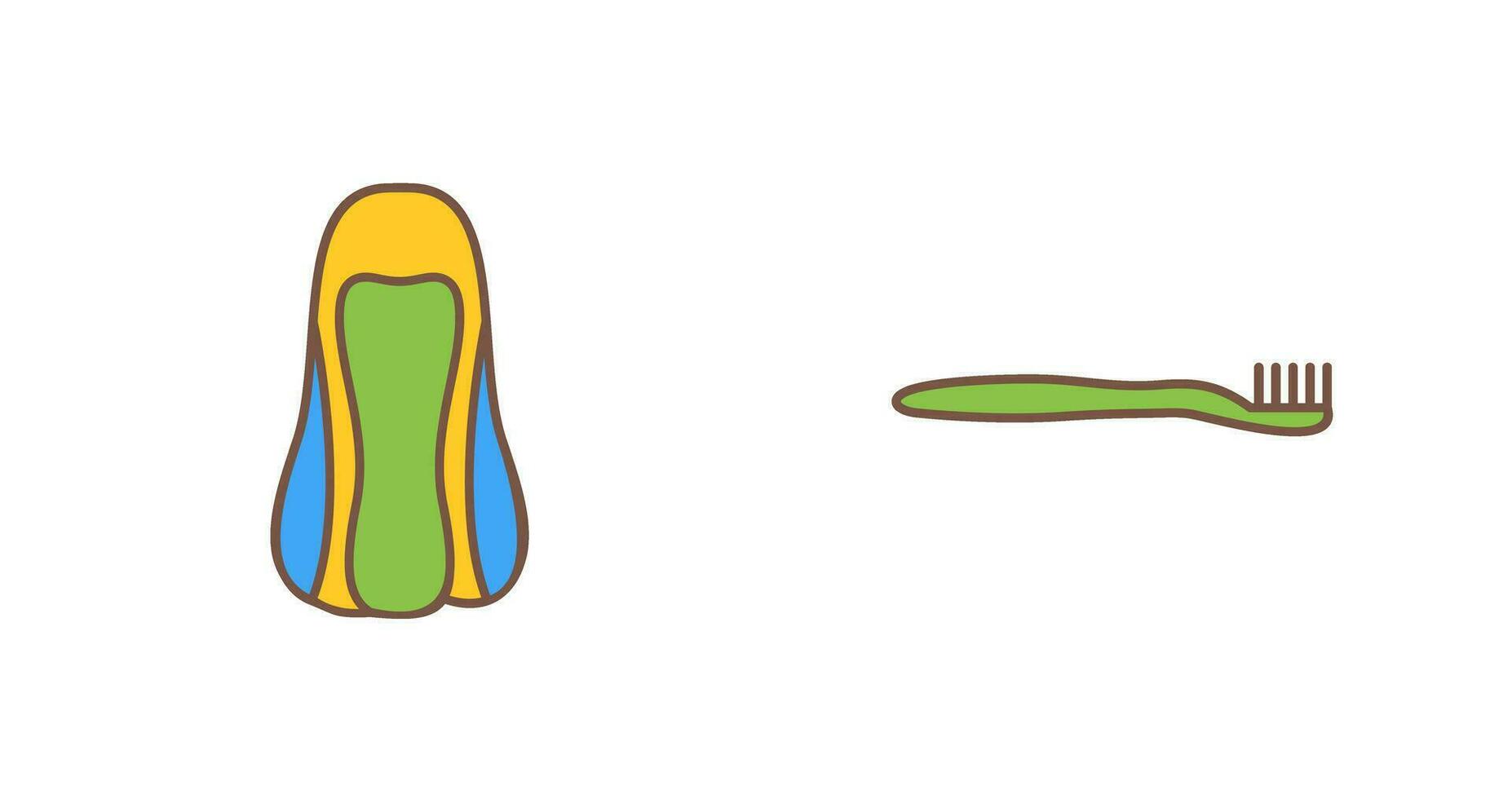 Toothbrush and Hair Icon vector
