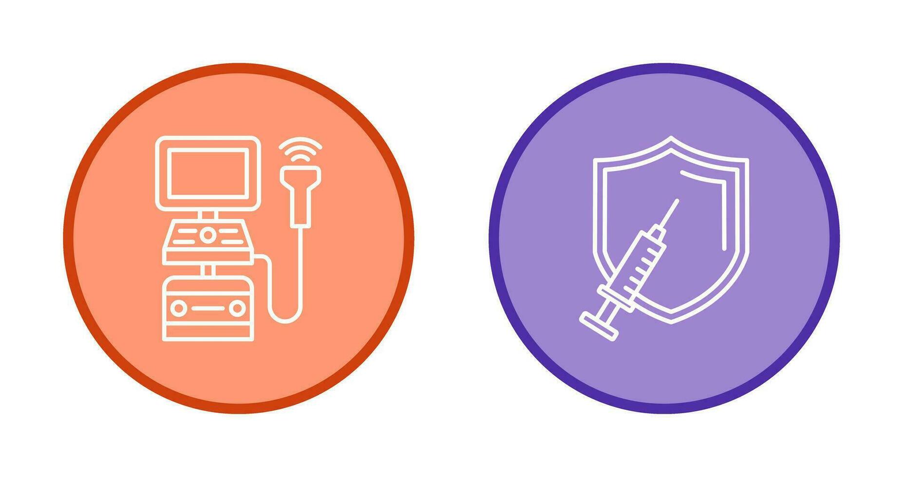 Ultrasound Machine and Vaccination Icon vector