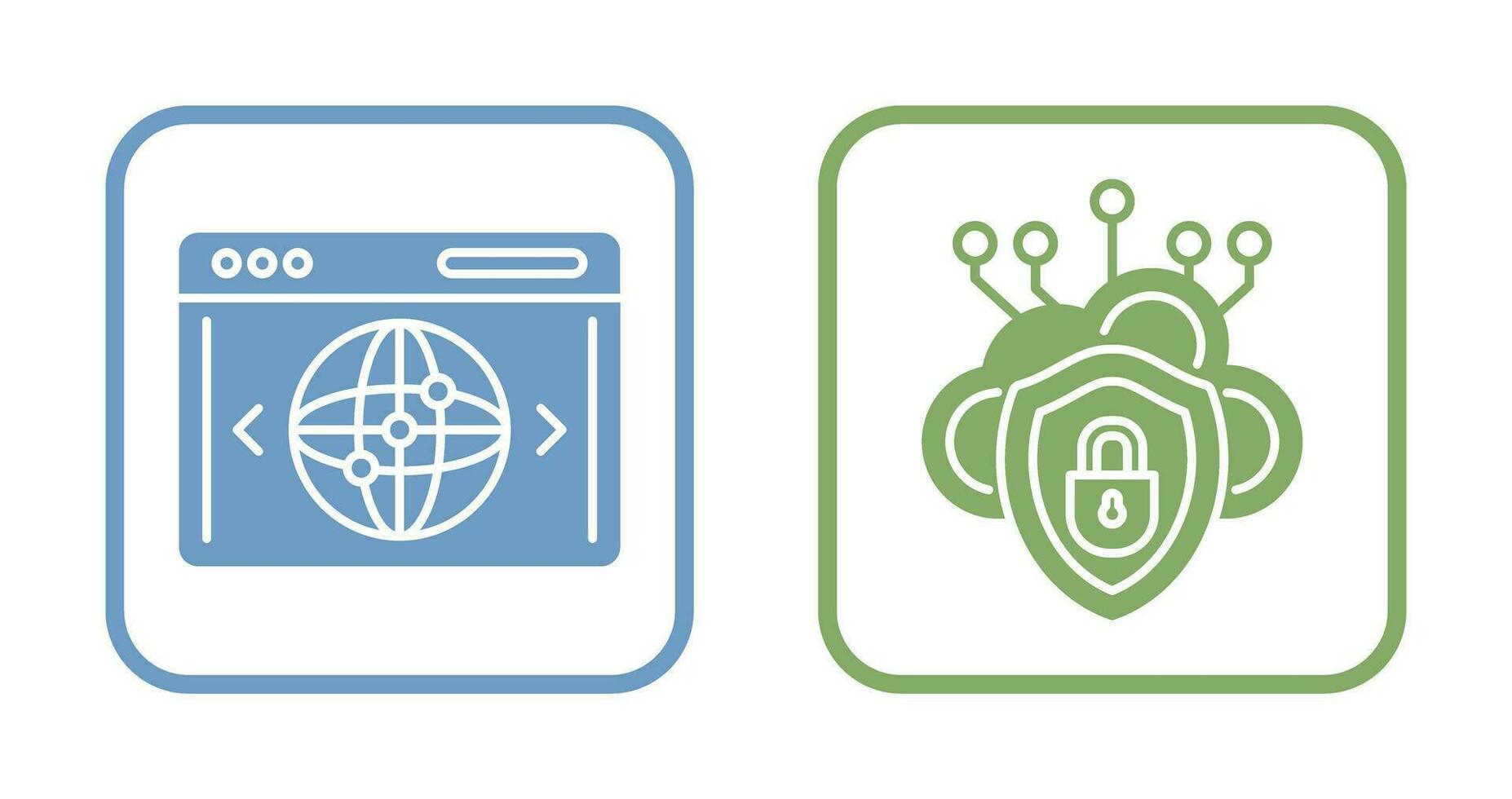 Cloud Security and Website Icon vector